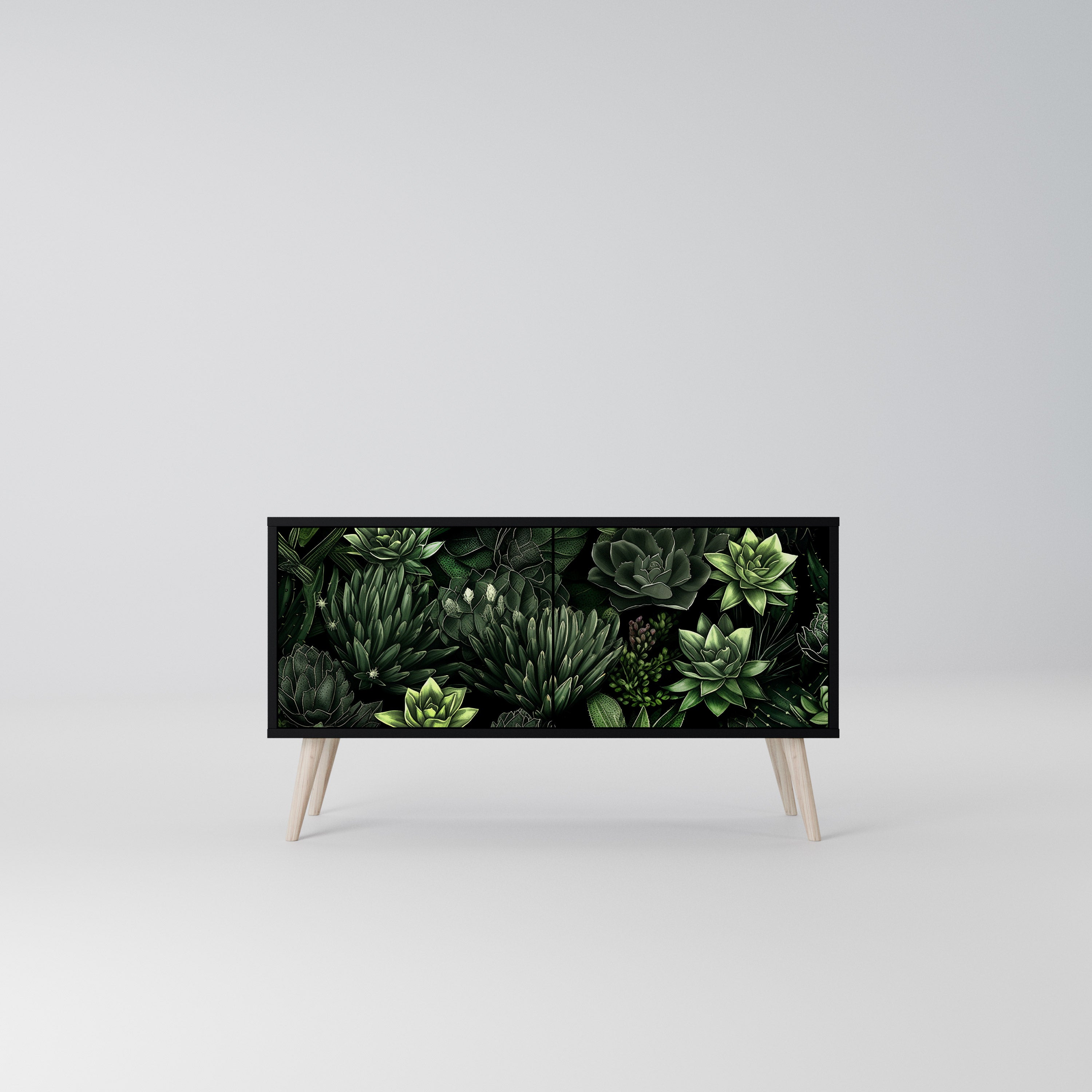 SUCCULENT JUNGLE Kompaktowa szafka RTV 2-drzwiowa