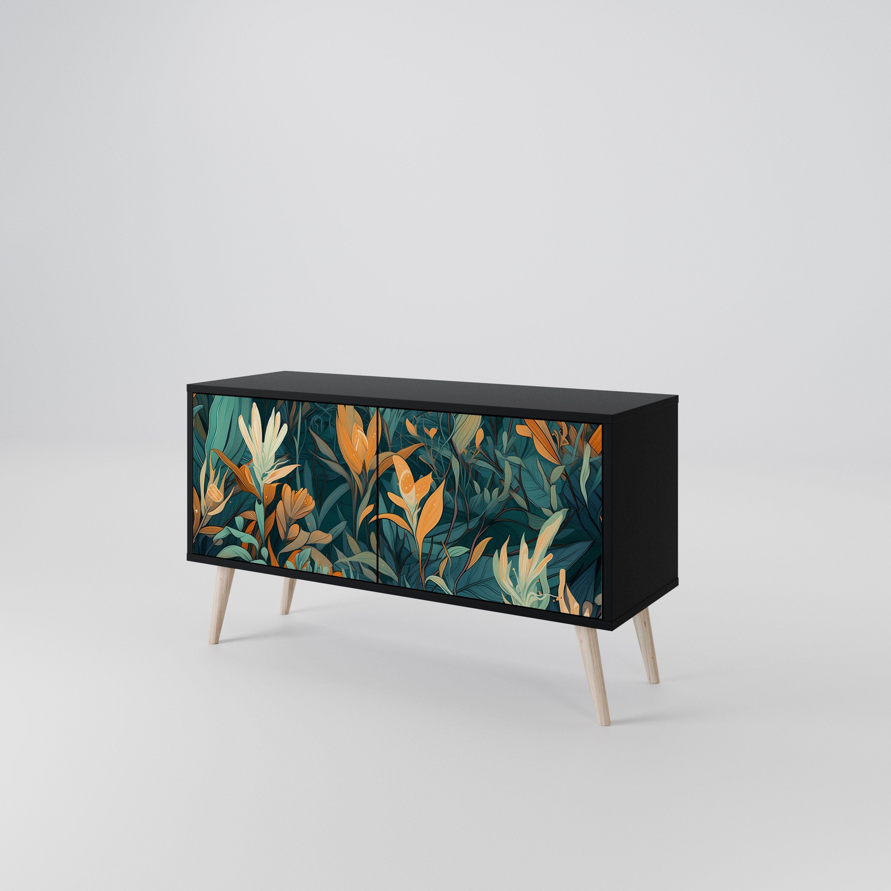 FLORAL SERENITY Kompaktowa szafka RTV 2-drzwiowa