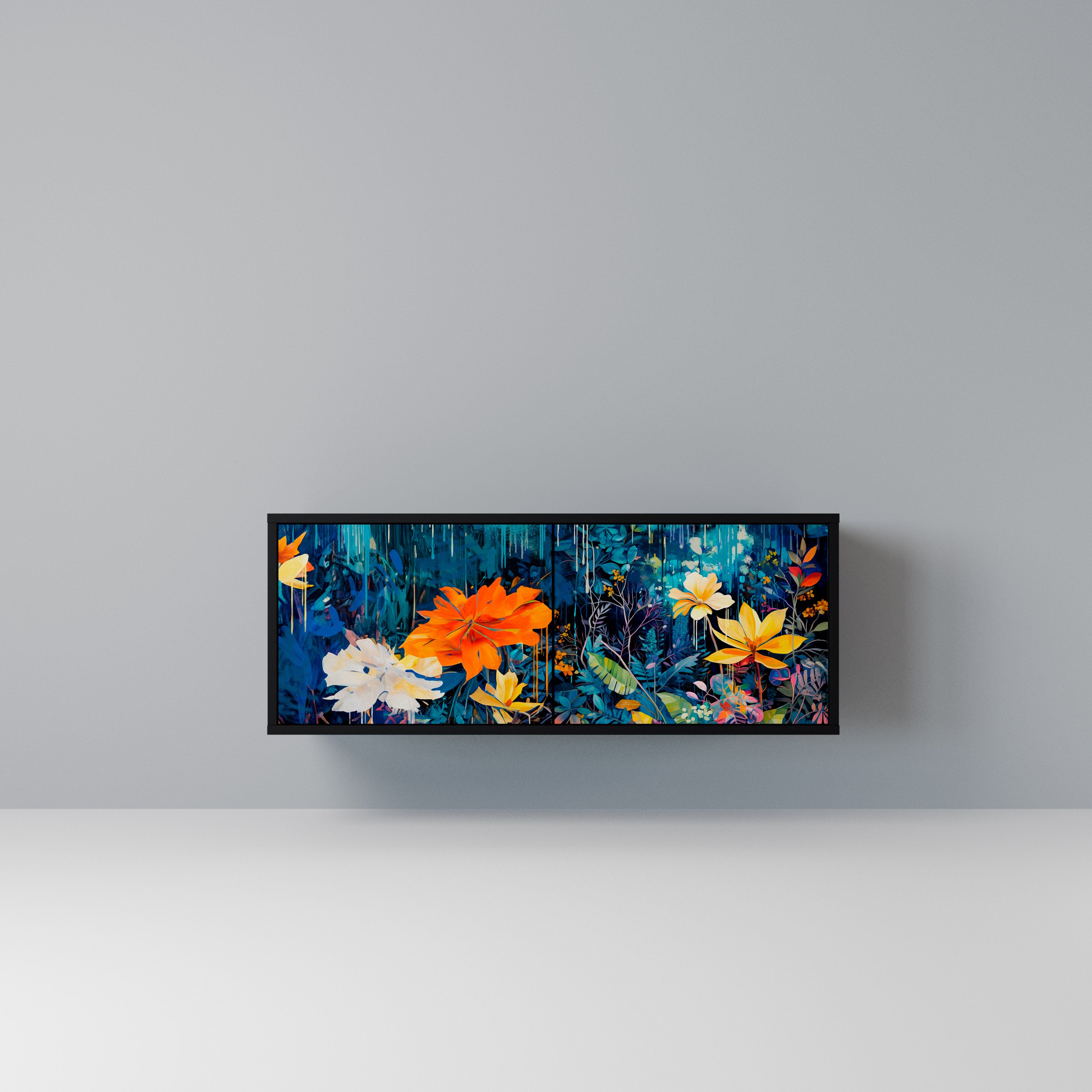 MIDNIGHT BLOSSOM Kompaktowa szafka RTV 2-drzwiowa