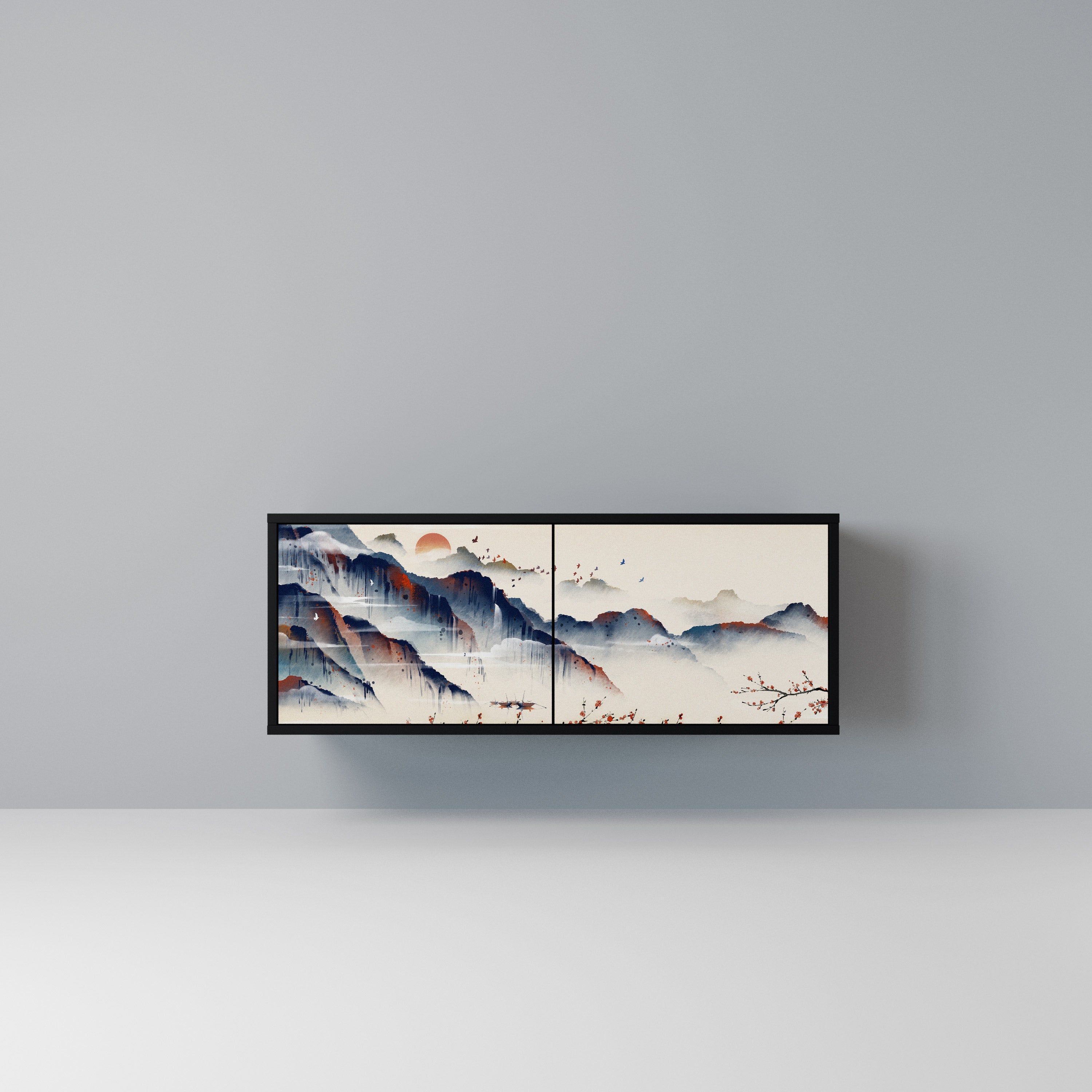 JAPANESE LANDSCAPE Kompaktowa szafka RTV 2-drzwiowa