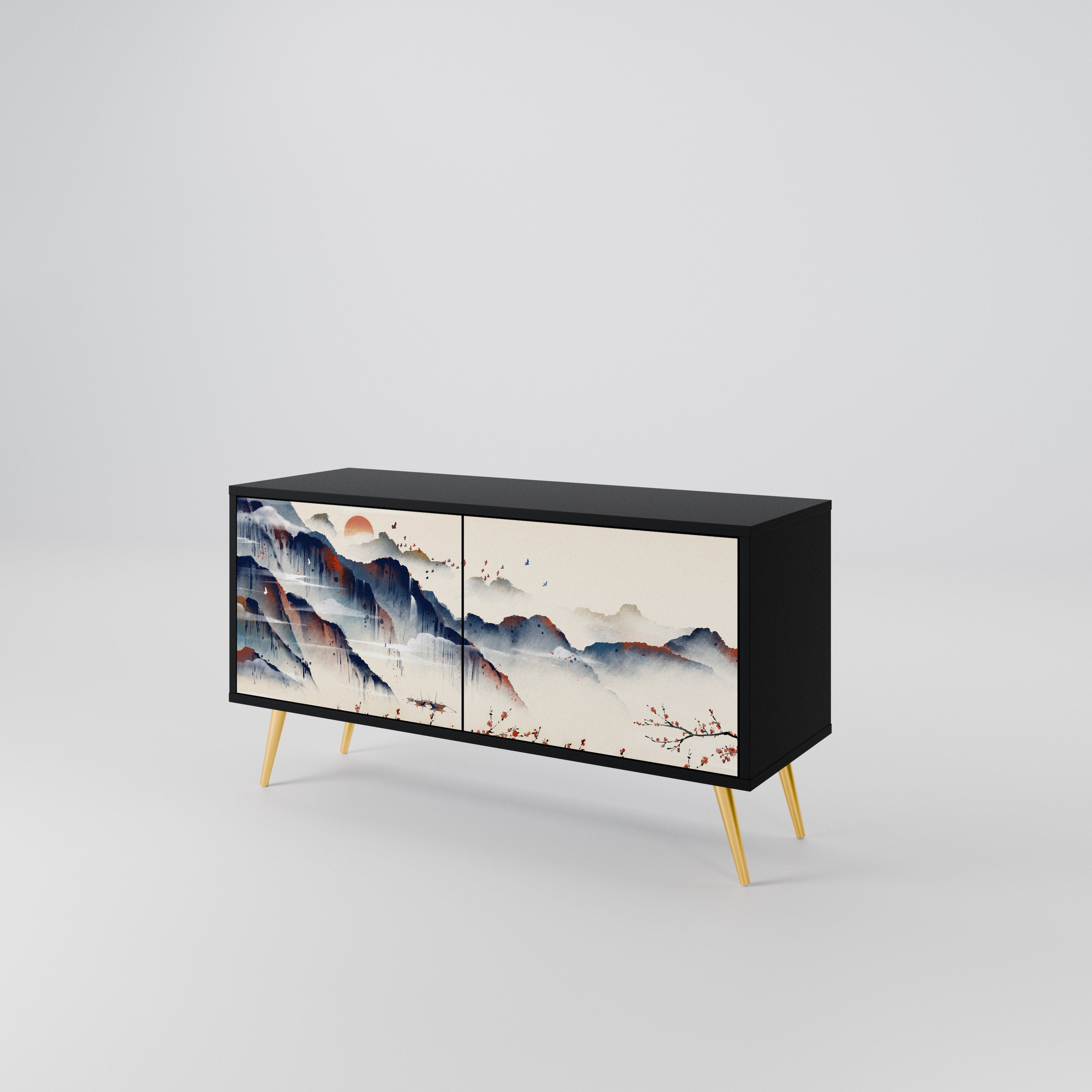 JAPANESE LANDSCAPE Kompaktowa szafka RTV 2-drzwiowa
