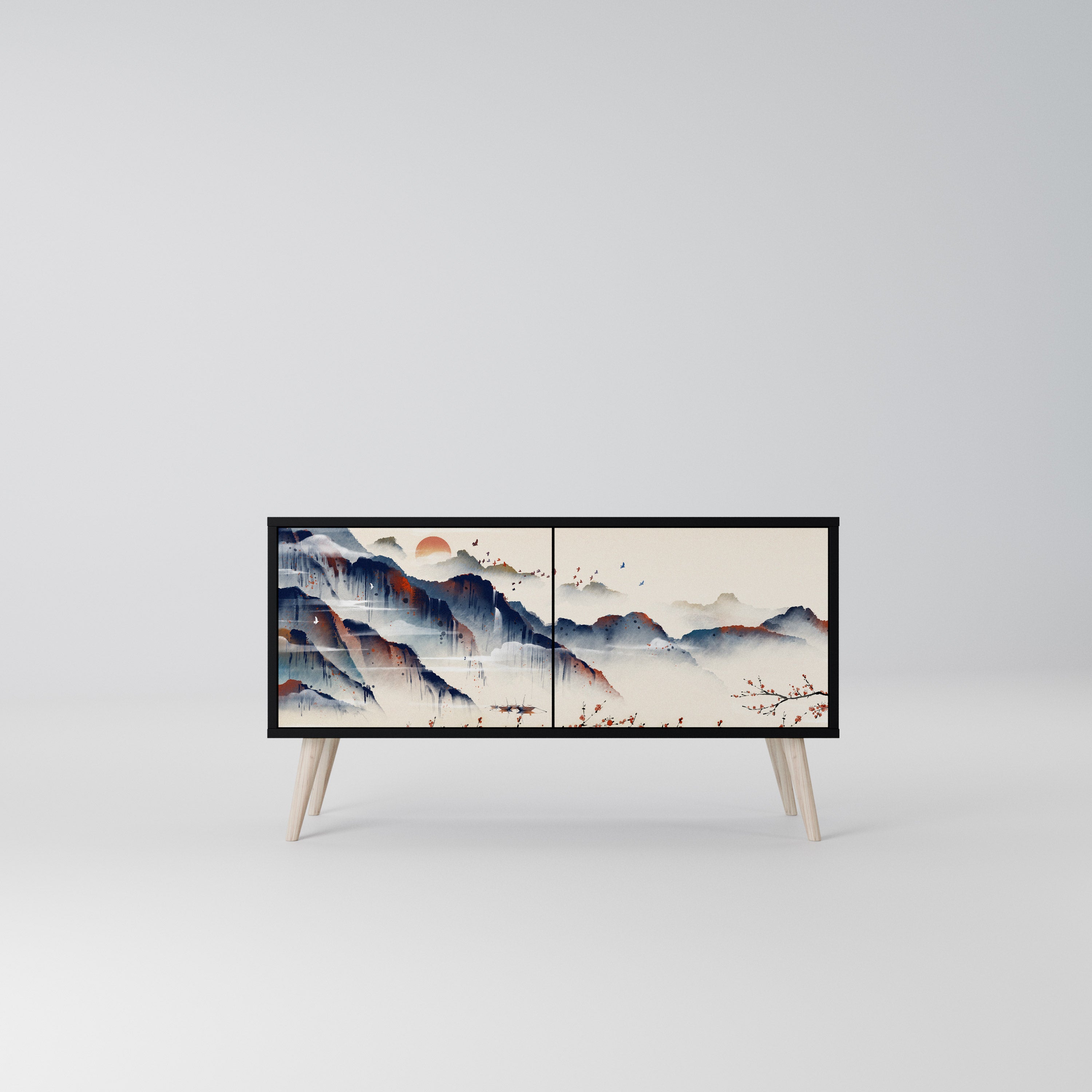 JAPANESE LANDSCAPE Kompaktowa szafka RTV 2-drzwiowa