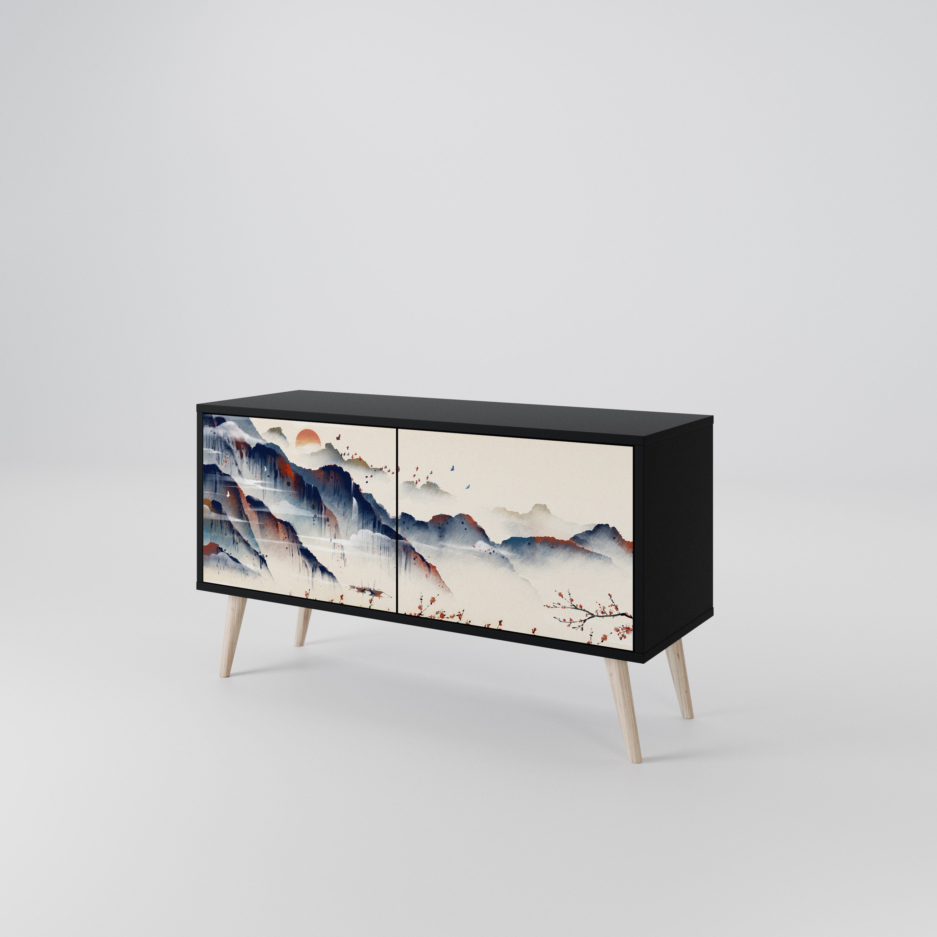 JAPANESE LANDSCAPE Kompaktowa szafka RTV 2-drzwiowa