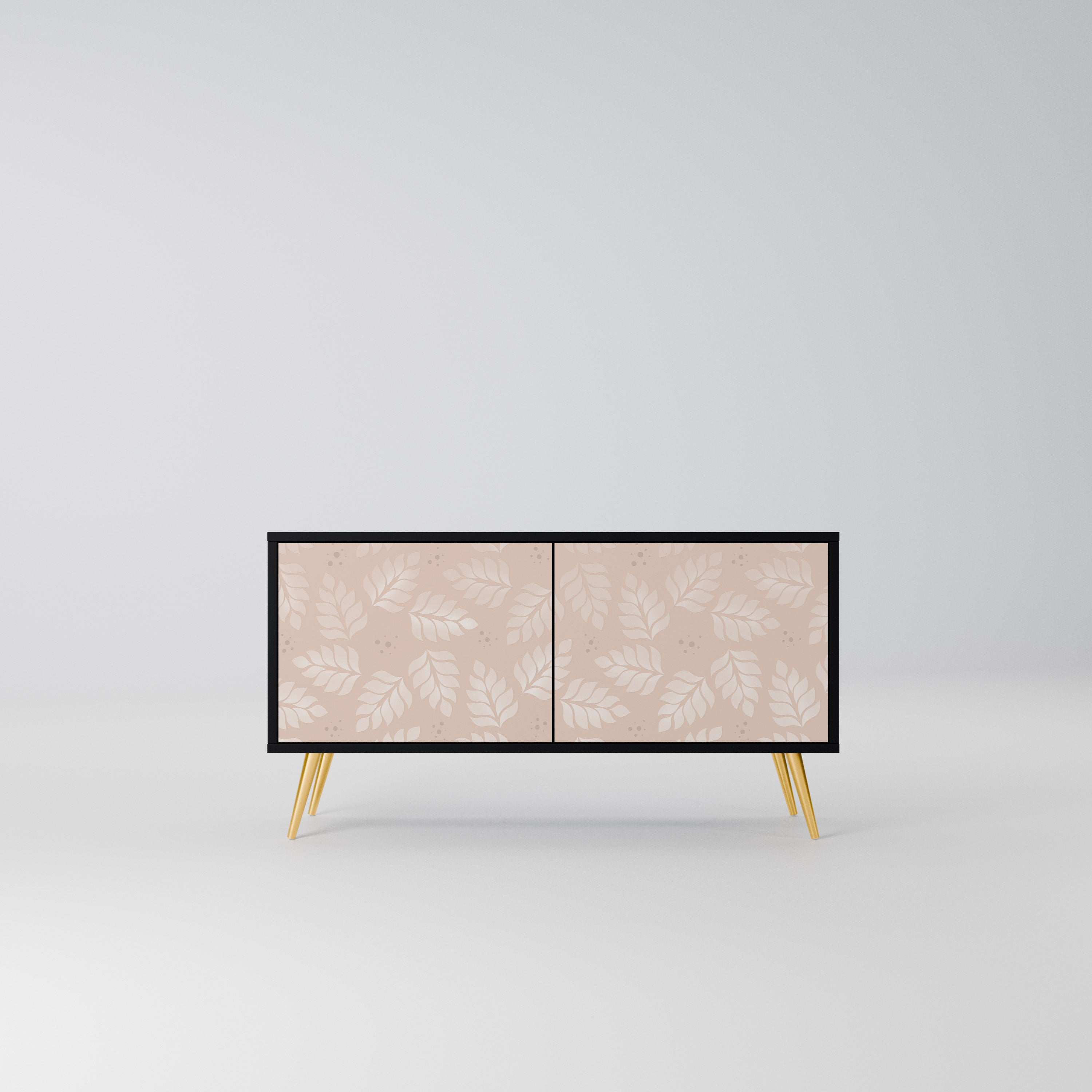 LEAVES ON BEIGE Kompaktowa szafka RTV 2-drzwiowa