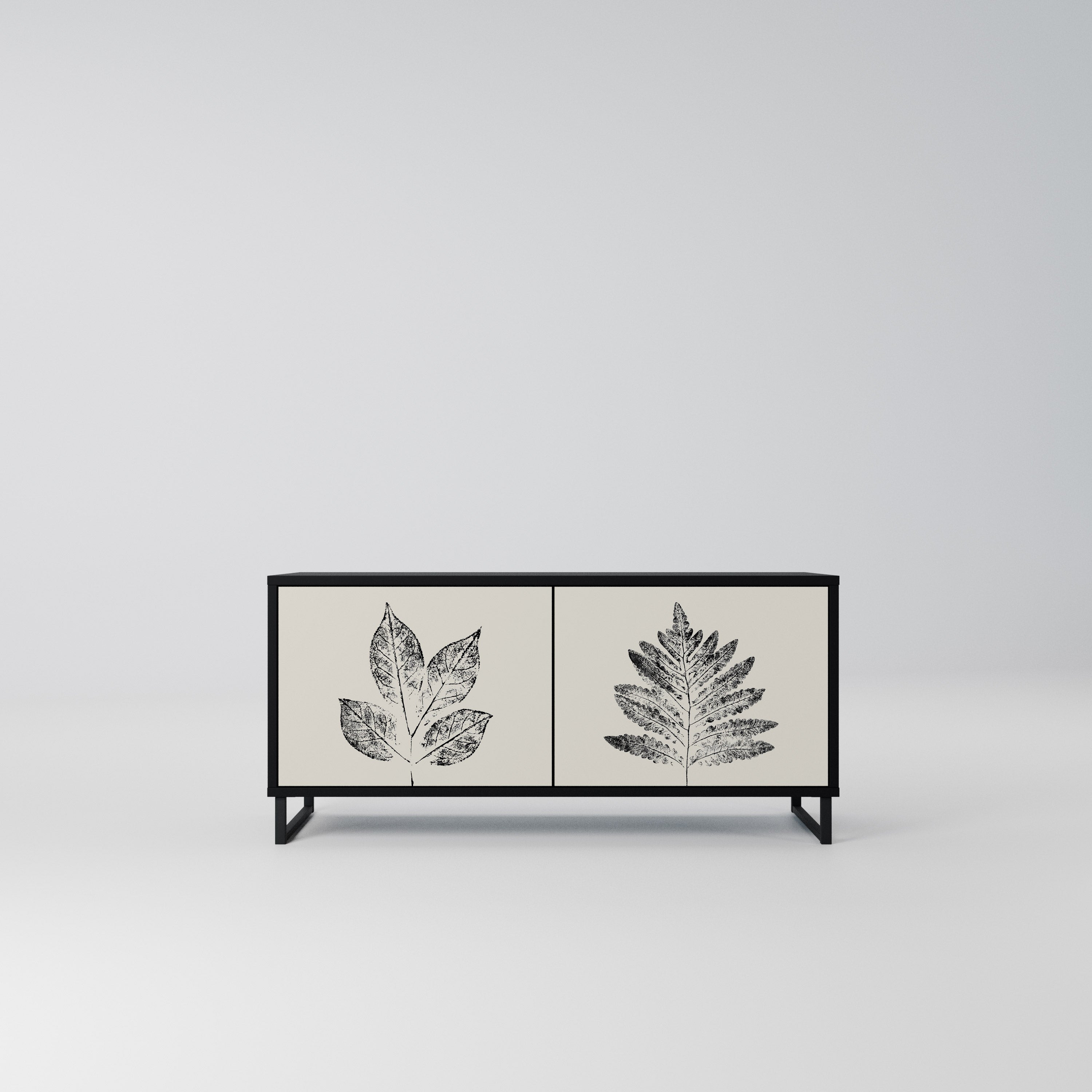 LEAFY STAMPS Kompaktowa szafka RTV 2-drzwiowa