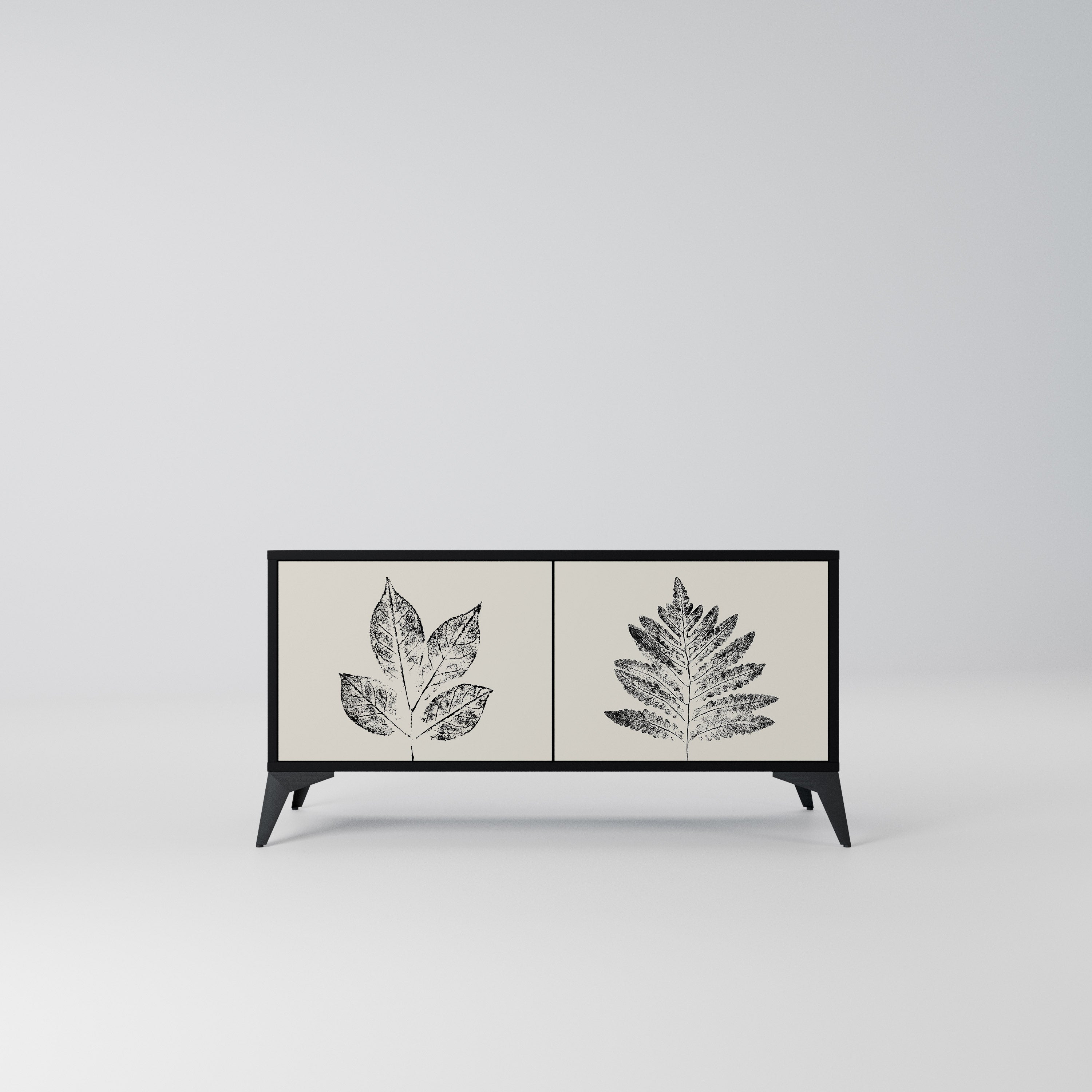 LEAFY STAMPS Kompaktowa szafka RTV 2-drzwiowa