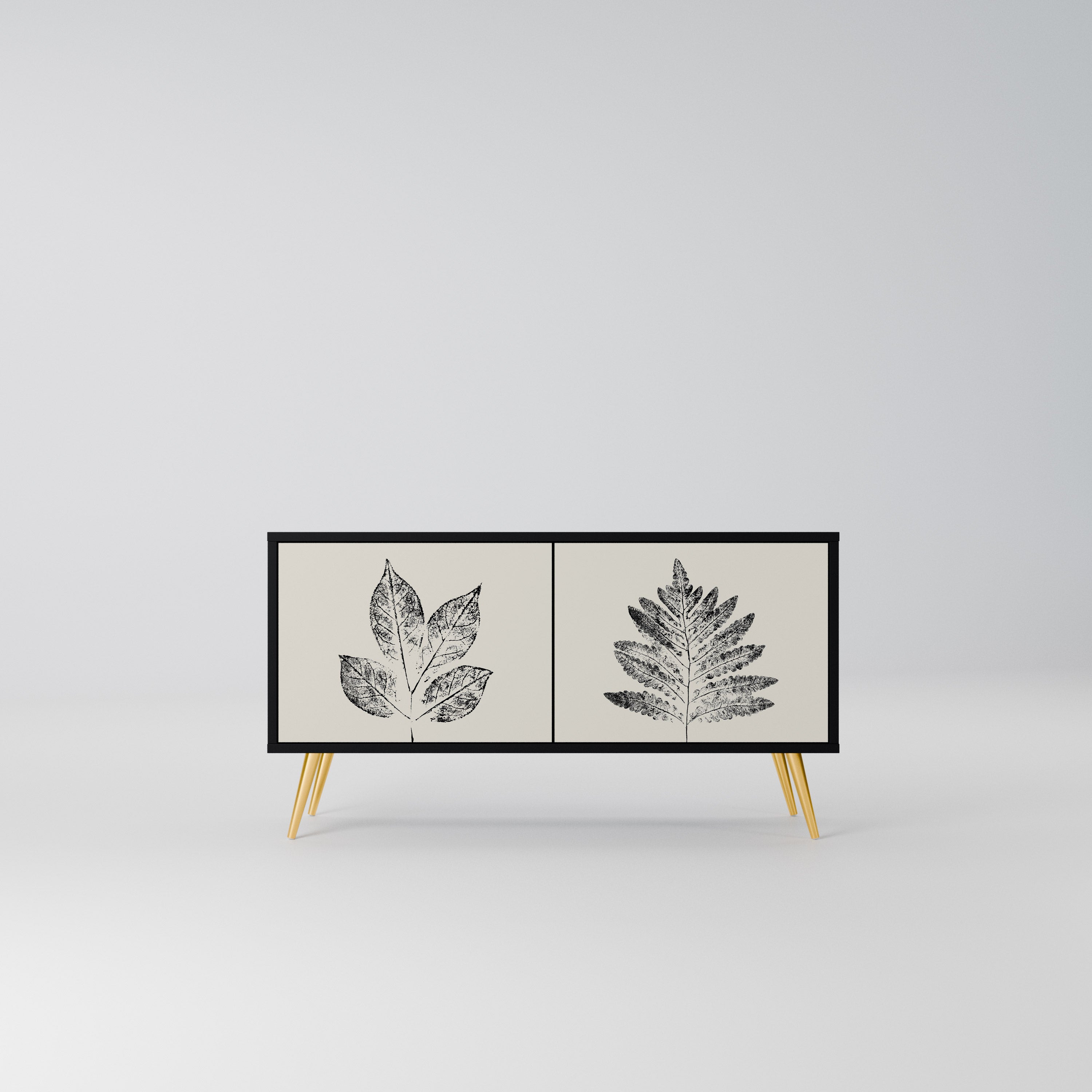 LEAFY STAMPS Kompaktowa szafka RTV 2-drzwiowa