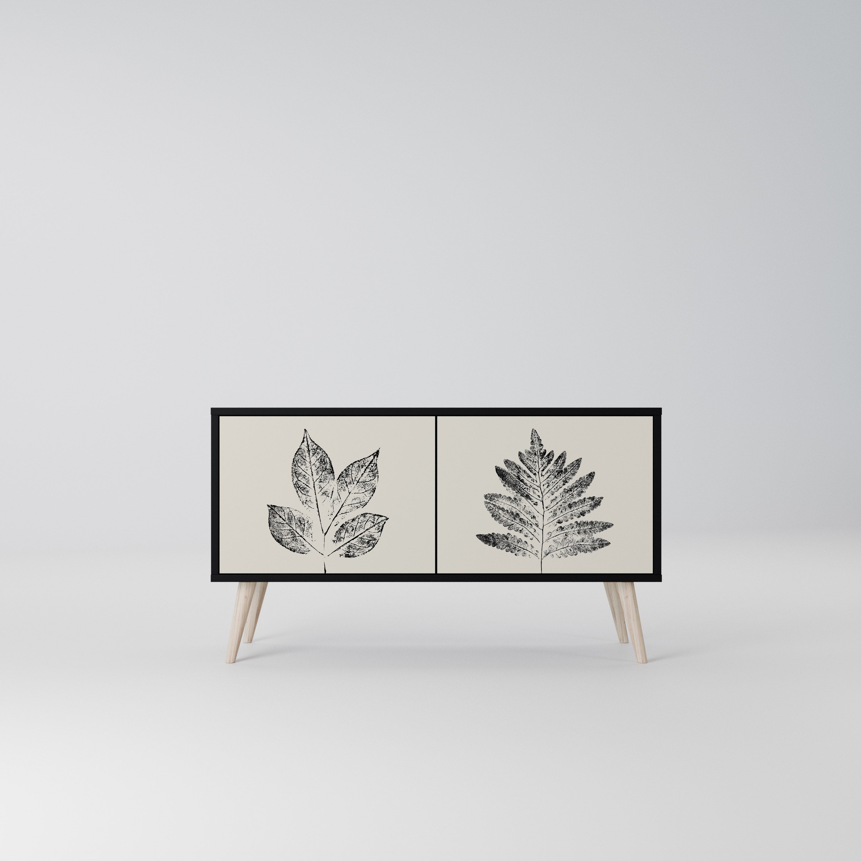 LEAFY STAMPS Kompaktowa szafka RTV 2-drzwiowa
