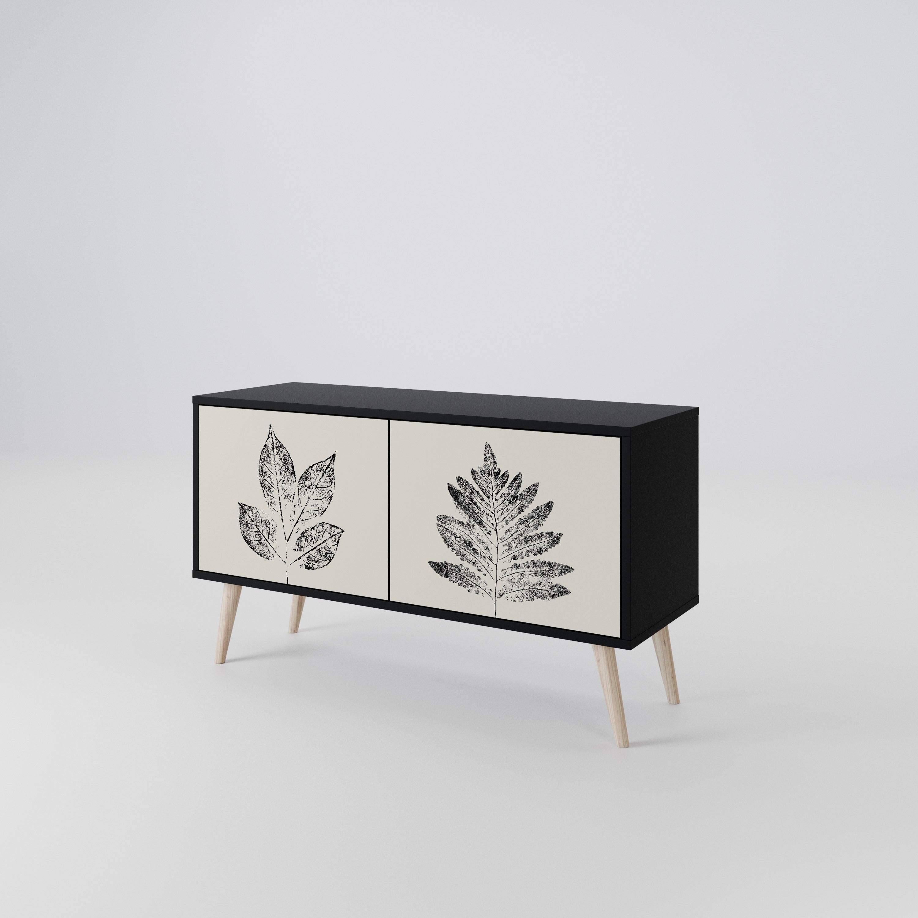 LEAFY STAMPS Kompaktowa szafka RTV 2-drzwiowa