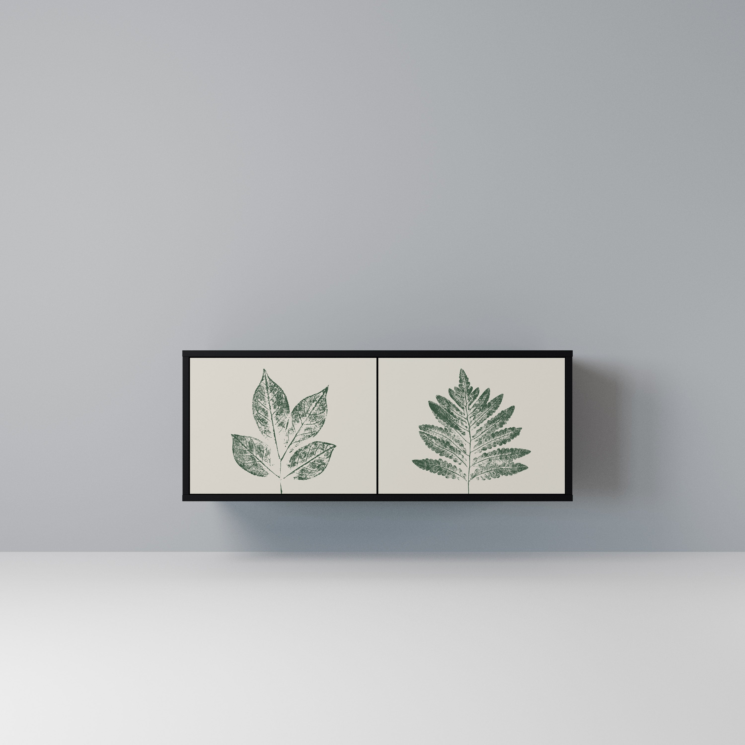 GREEN LEAFY STAMPS Kompaktowa szafka RTV 2-drzwiowa