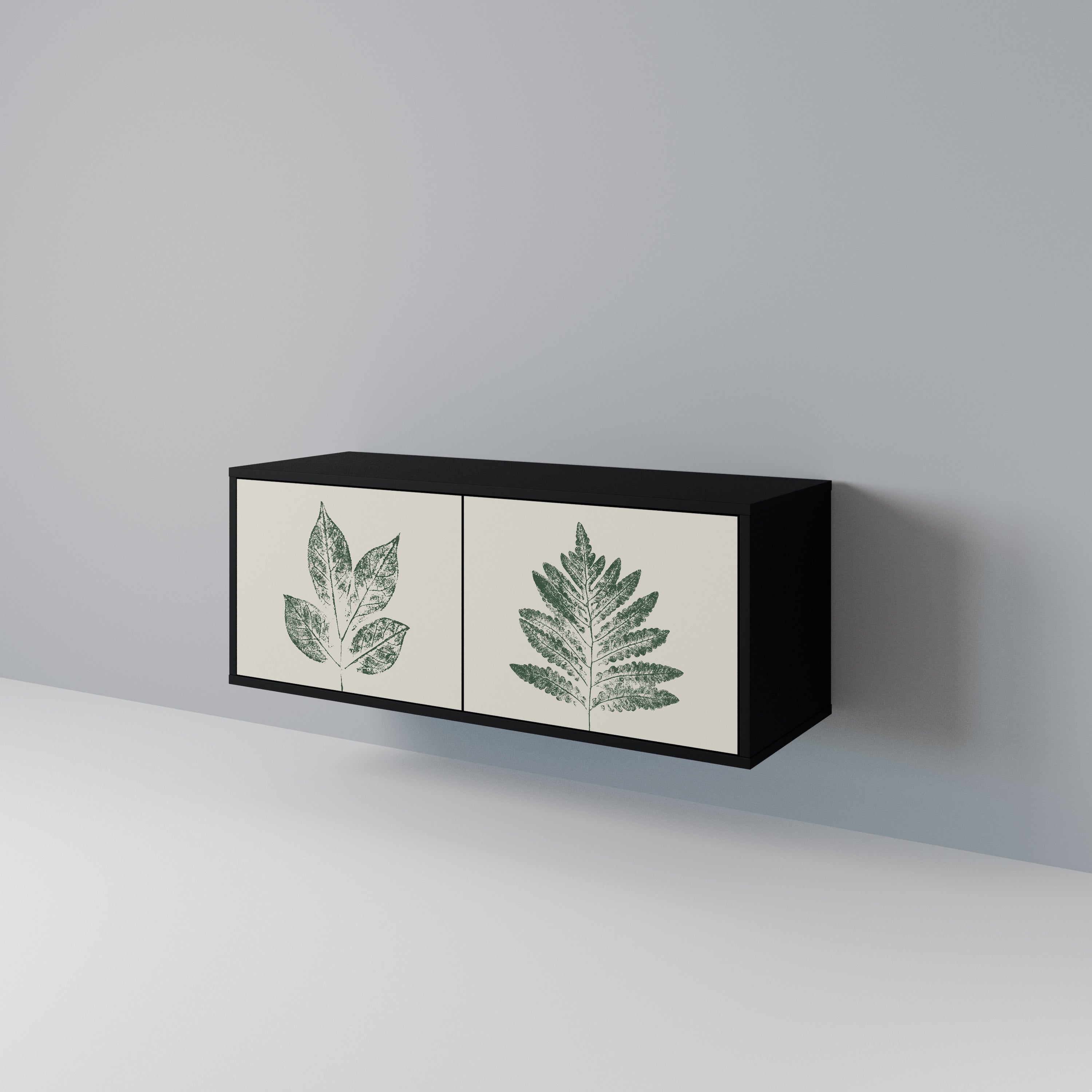 GREEN LEAFY STAMPS Kompaktowa szafka RTV 2-drzwiowa
