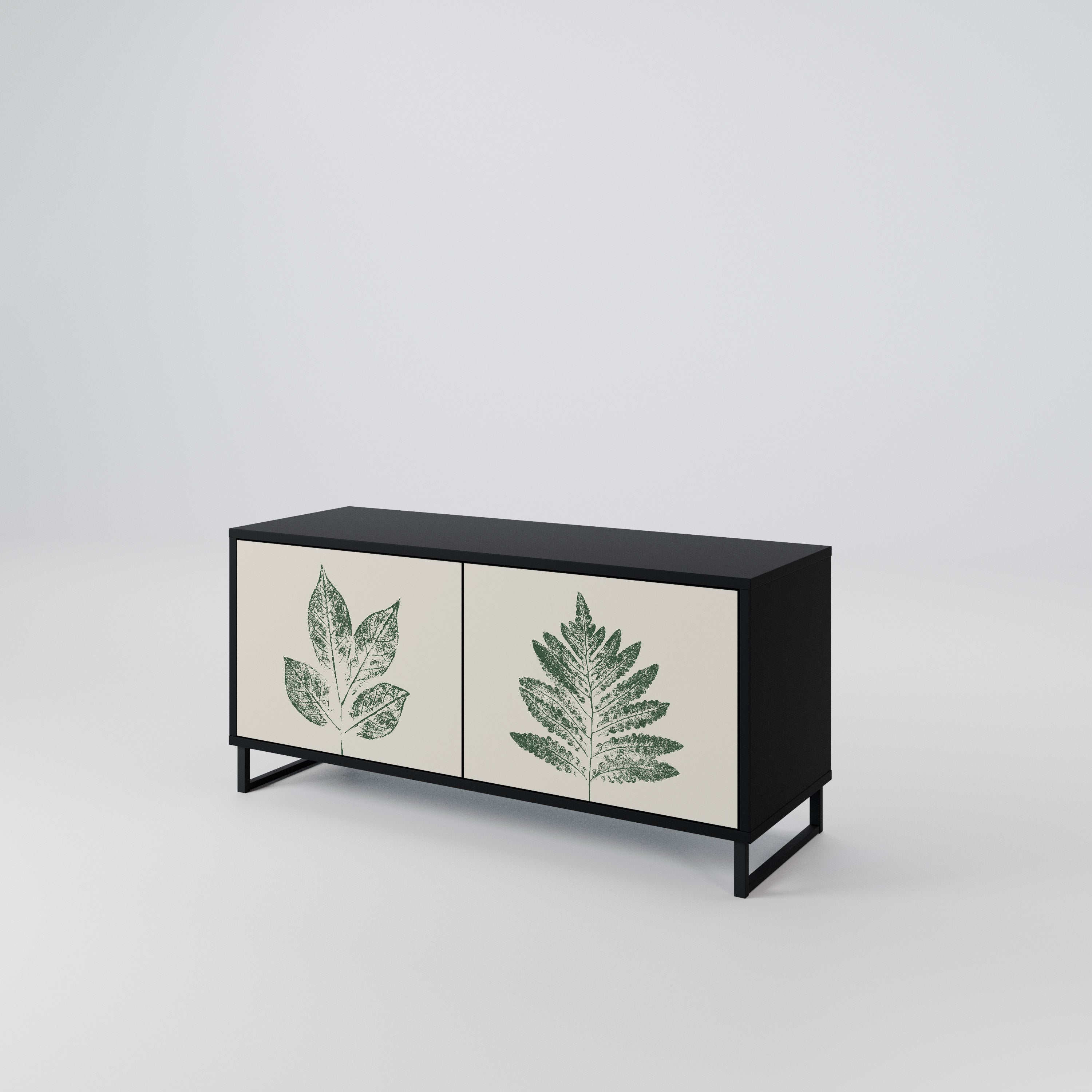 GREEN LEAFY STAMPS Kompaktowa szafka RTV 2-drzwiowa