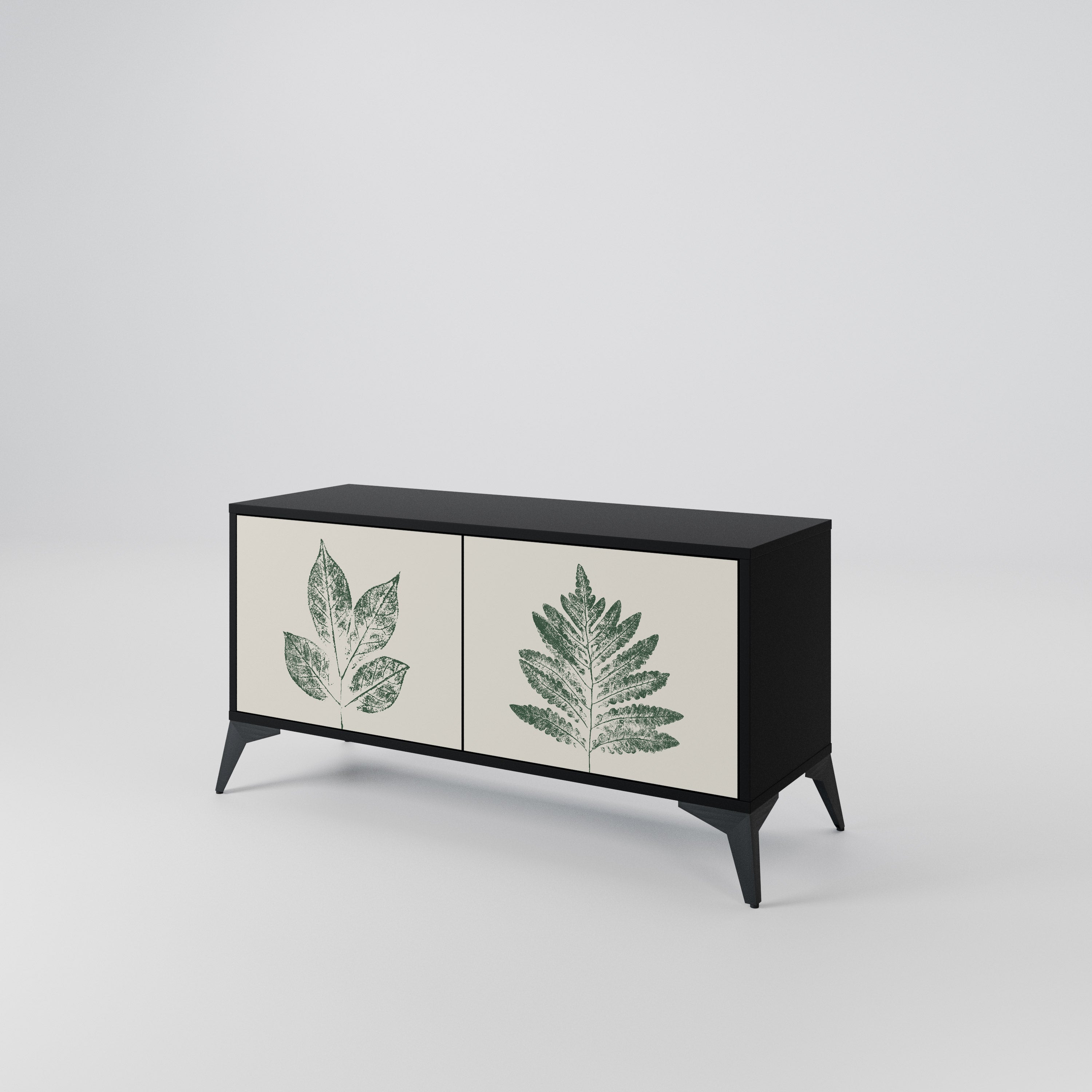 GREEN LEAFY STAMPS Kompaktowa szafka RTV 2-drzwiowa
