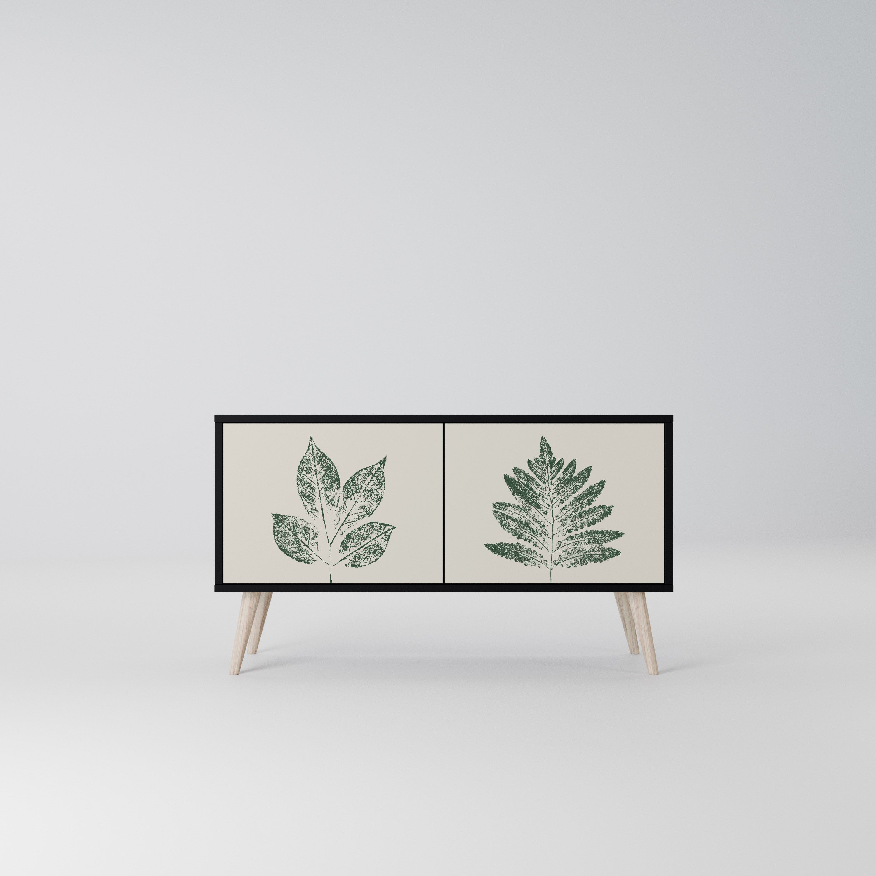 GREEN LEAFY STAMPS Kompaktowa szafka RTV 2-drzwiowa