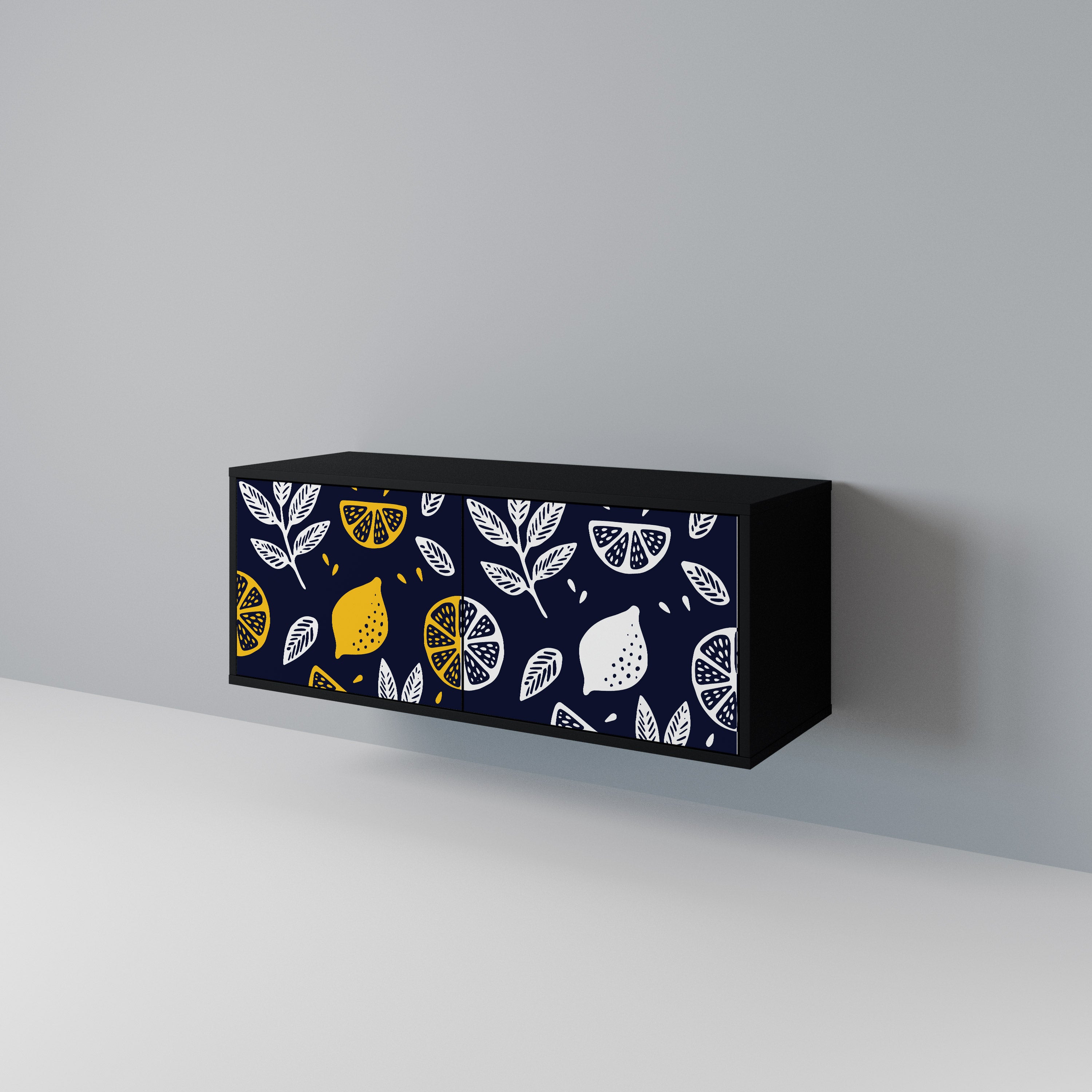 CITRUS BLACK AND WHITE Kompaktowa szafka RTV 2-drzwiowa