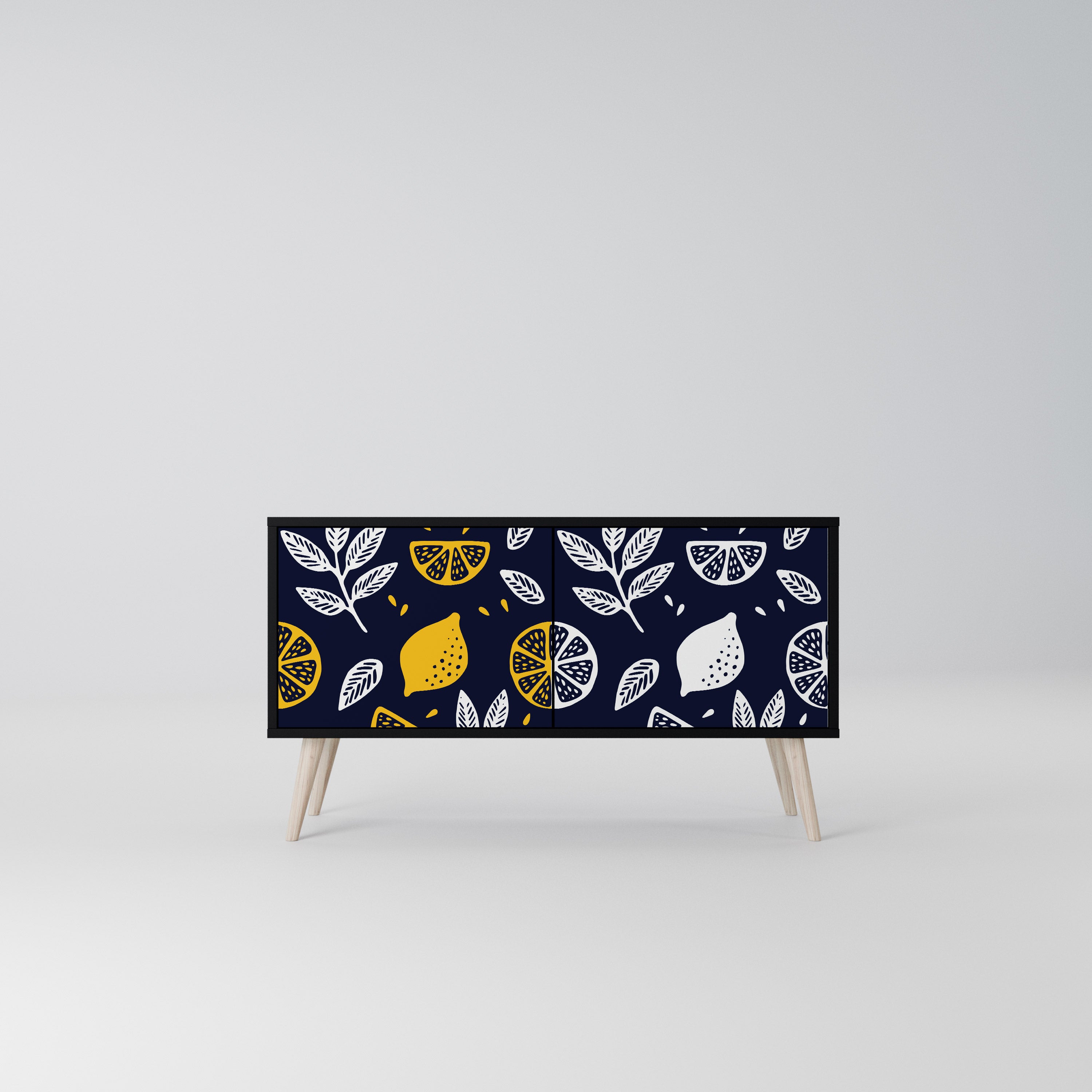 CITRUS BLACK AND WHITE Kompaktowa szafka RTV 2-drzwiowa