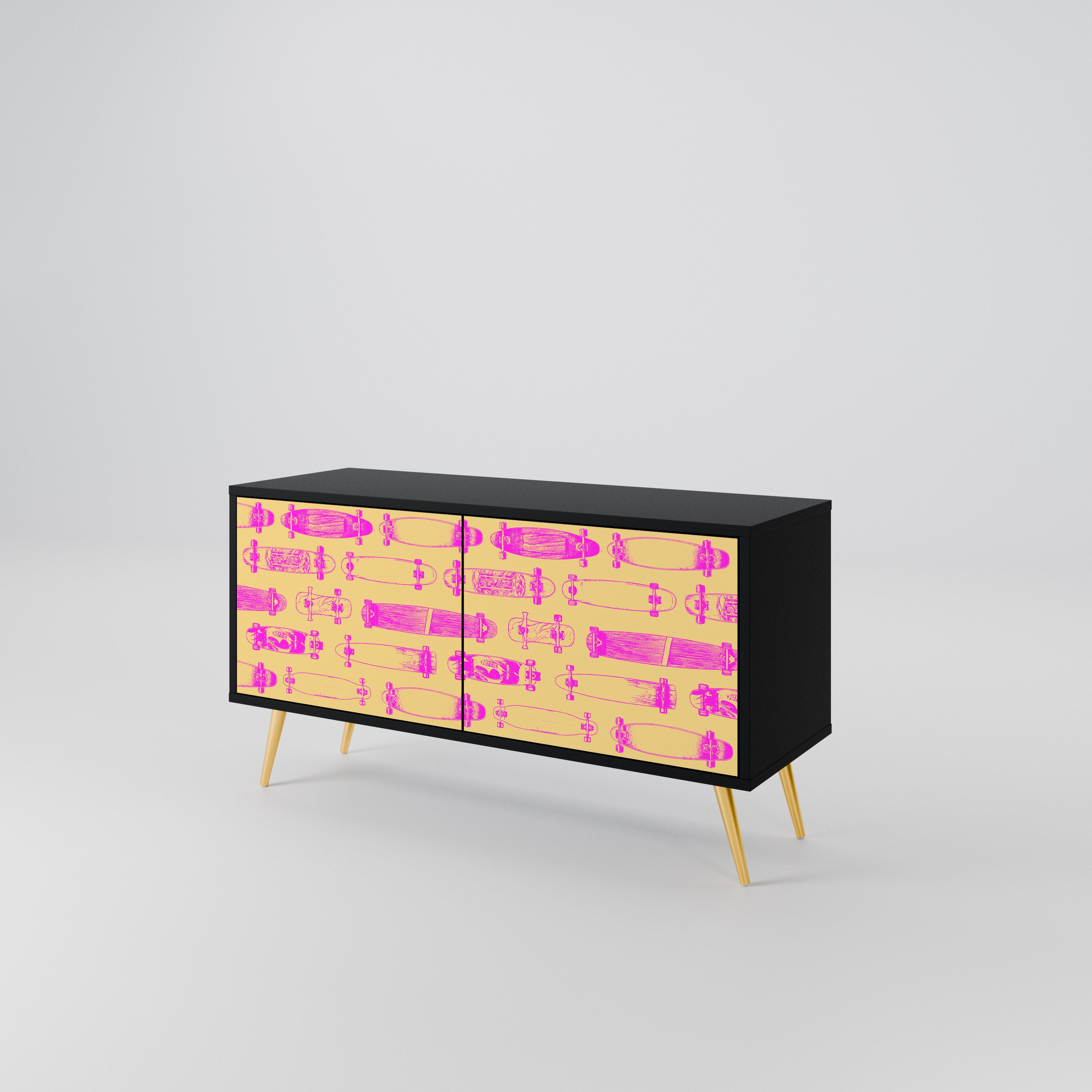 SKATEBOARD ARTISTRY Kompaktowa szafka RTV 2-drzwiowa