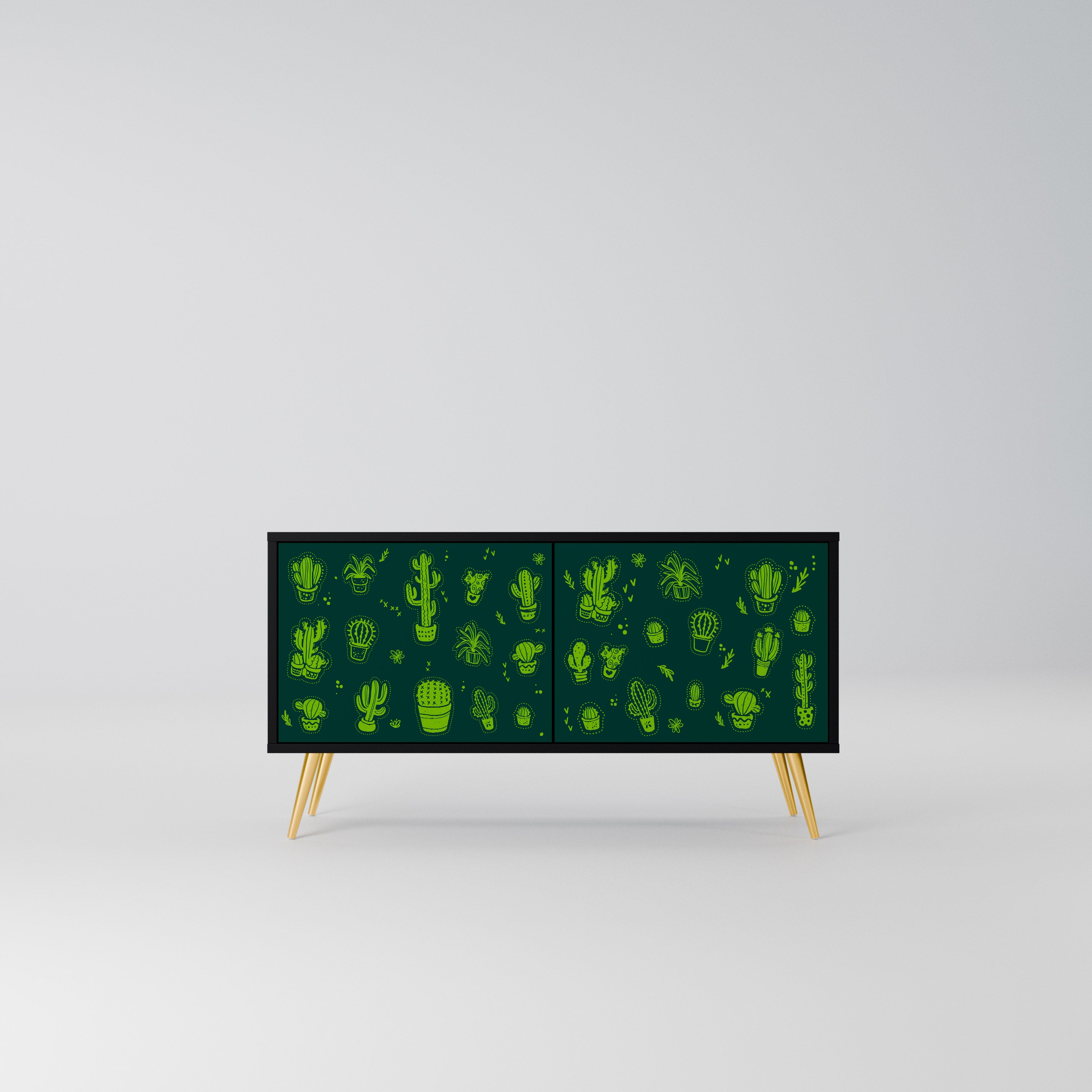 DESERT GREEN Kompaktowa szafka RTV 2-drzwiowa