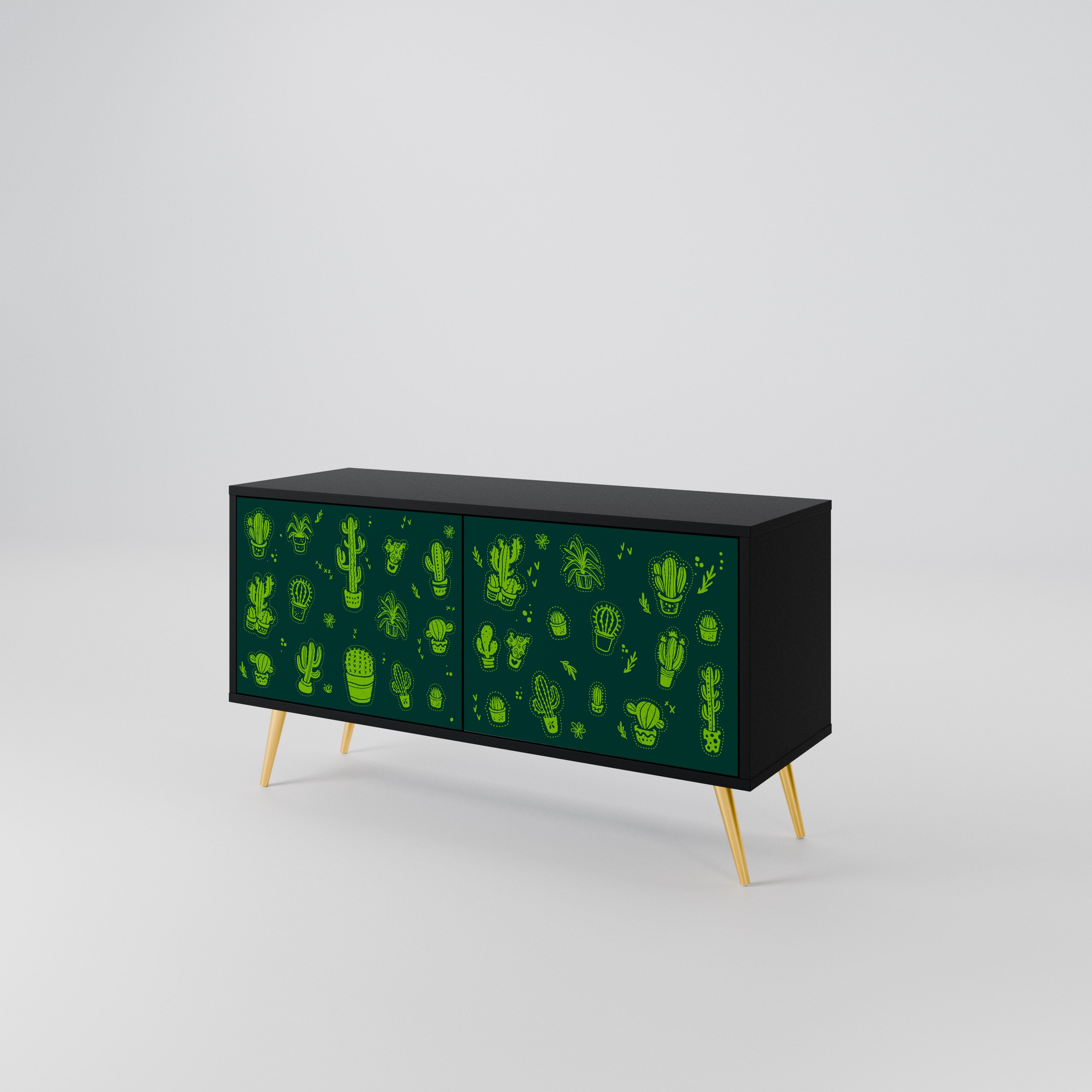 DESERT GREEN Kompaktowa szafka RTV 2-drzwiowa