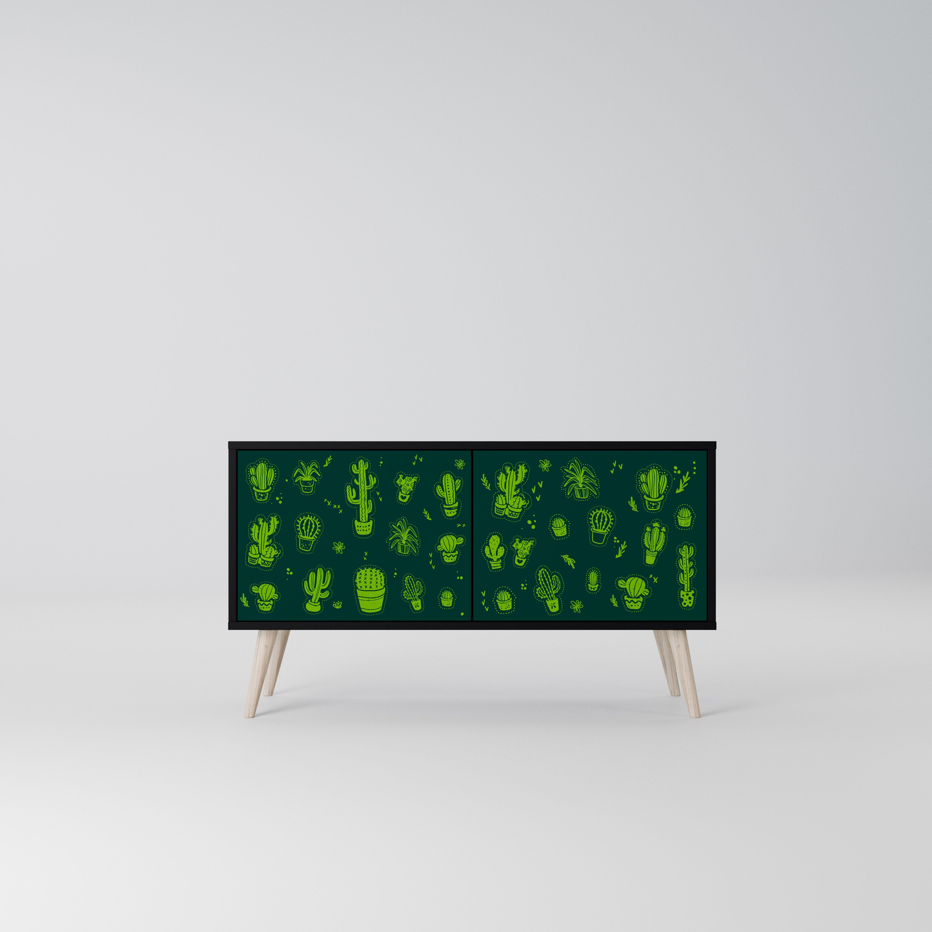 DESERT GREEN Kompaktowa szafka RTV 2-drzwiowa