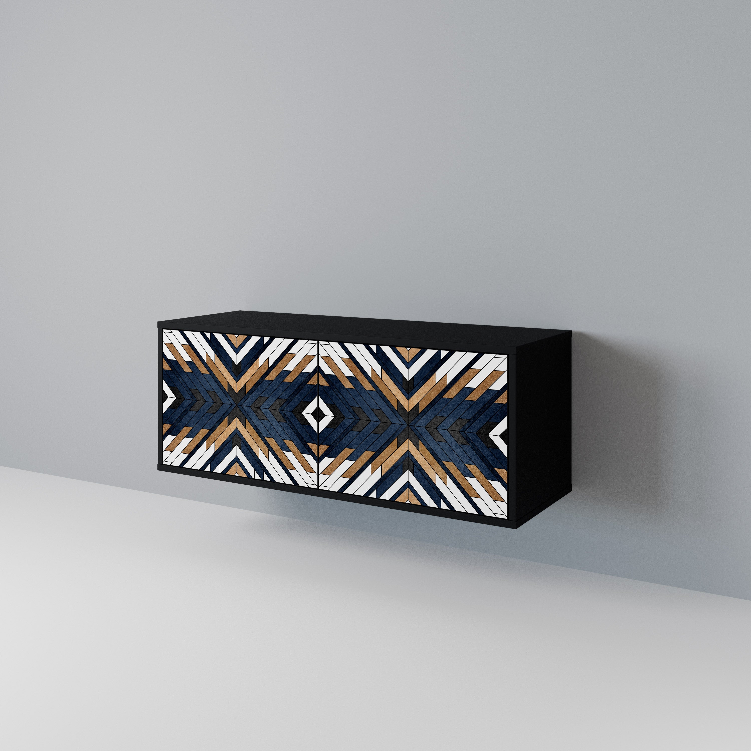 ARTFUL GEOMETRY Kompaktowa szafka RTV 2-drzwiowa