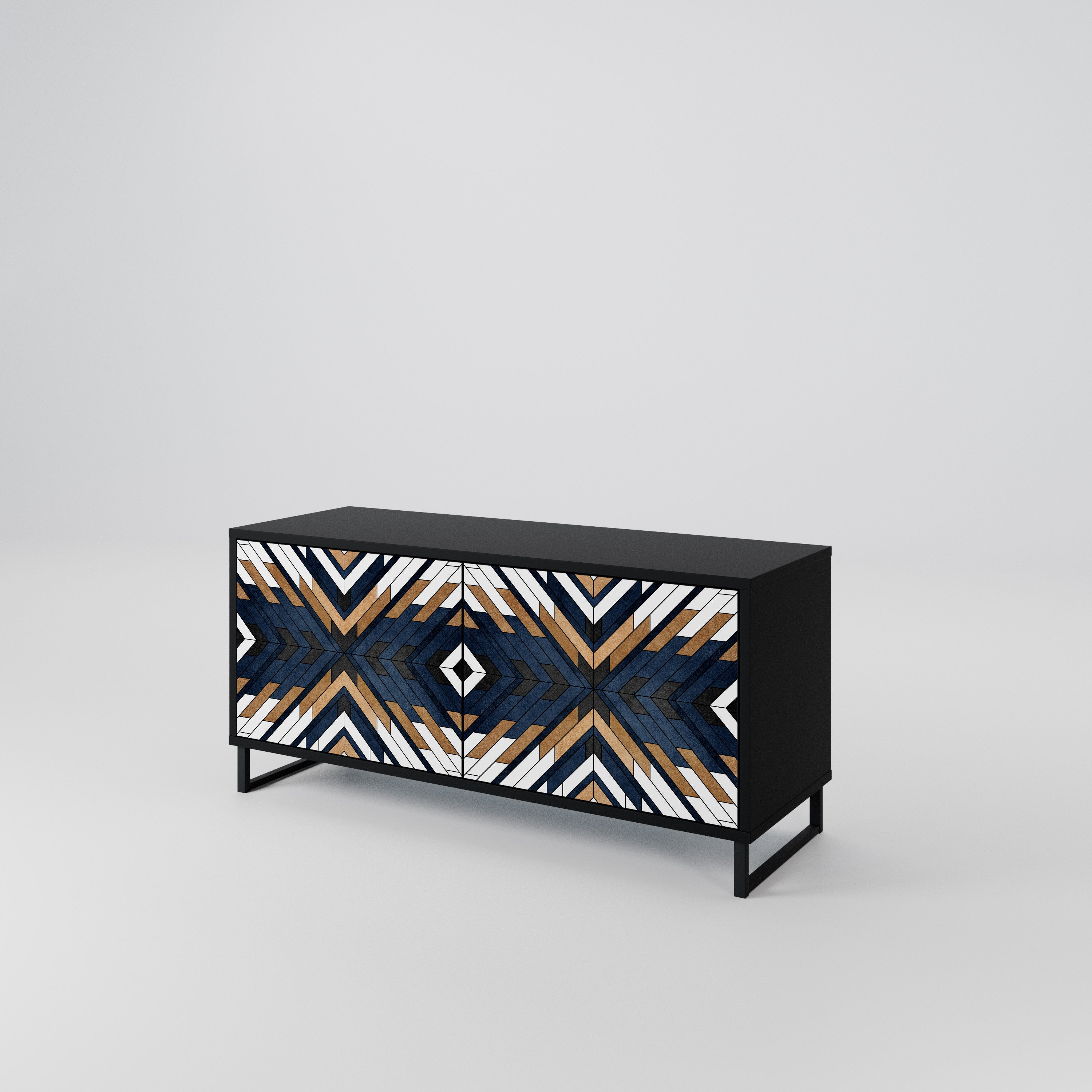 ARTFUL GEOMETRY Kompaktowa szafka RTV 2-drzwiowa
