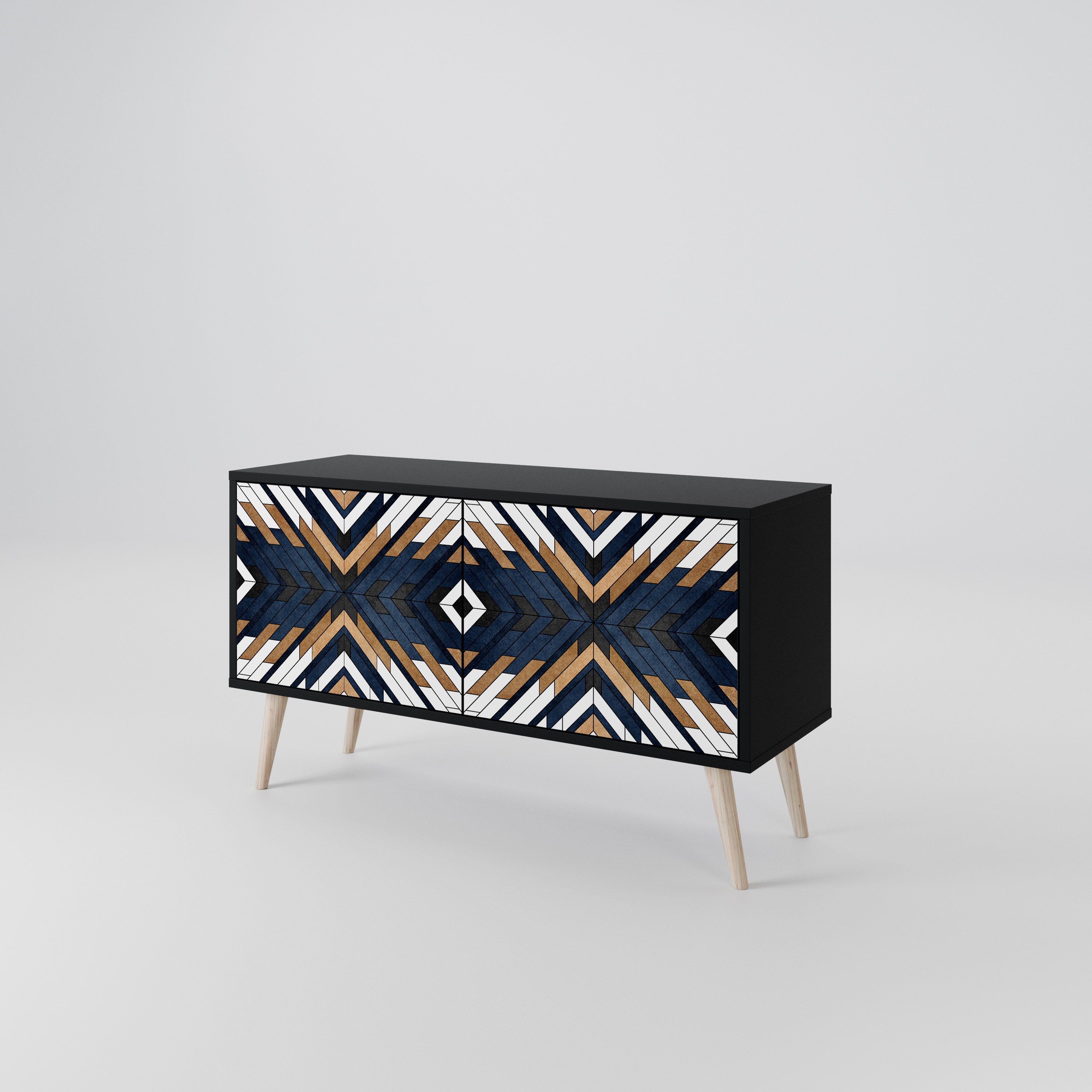ARTFUL GEOMETRY Kompaktowa szafka RTV 2-drzwiowa