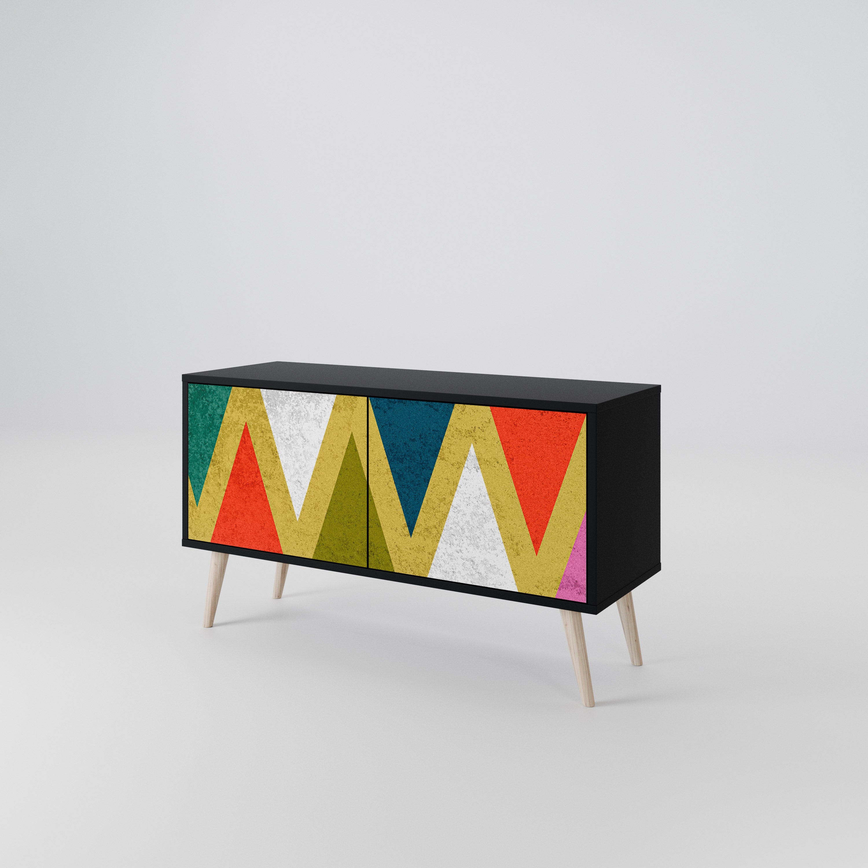 COLORFUL TRIANGLES Kompaktowa szafka RTV 2-drzwiowa