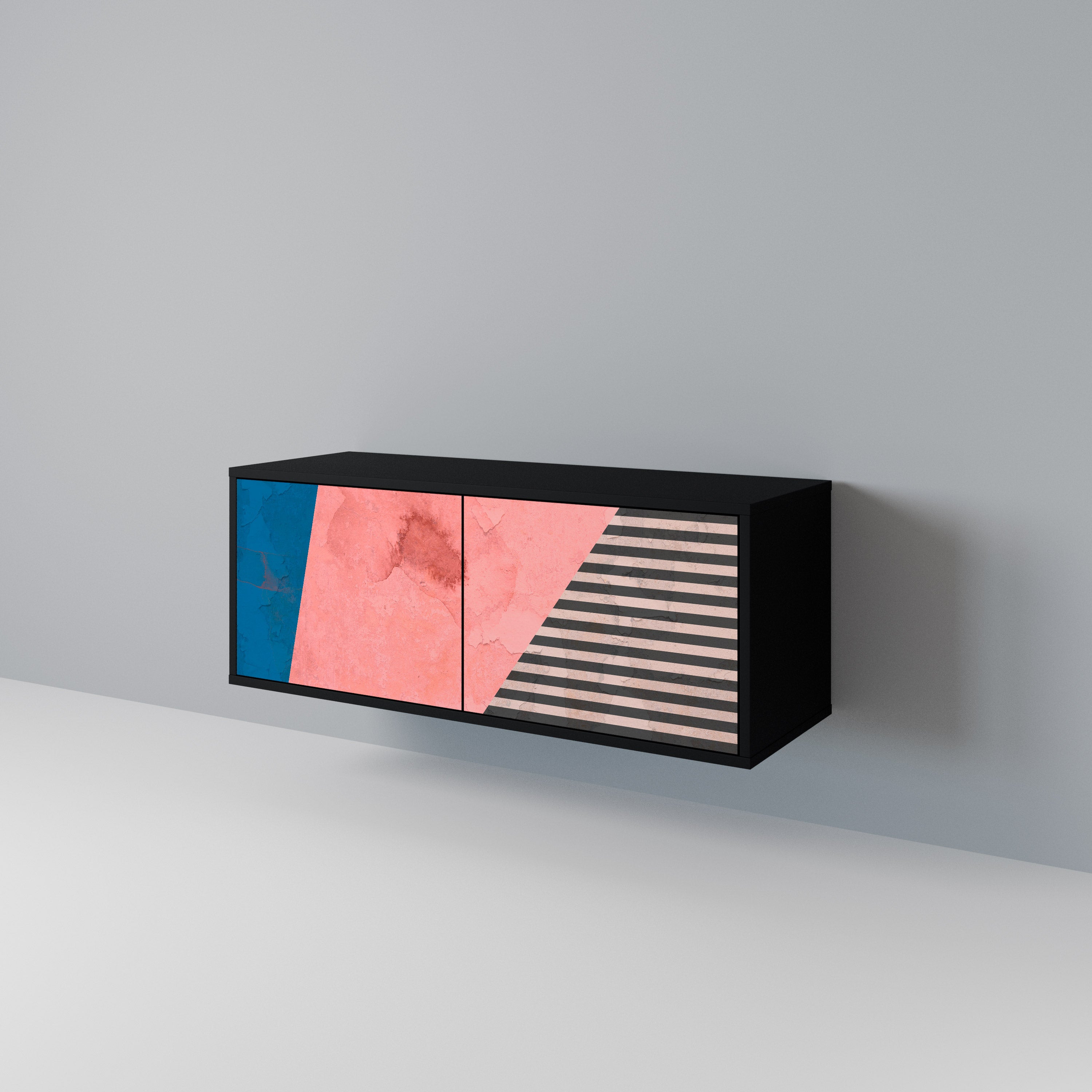 GLAMOROUS STRIPE Kompaktowa szafka RTV 2-drzwiowa