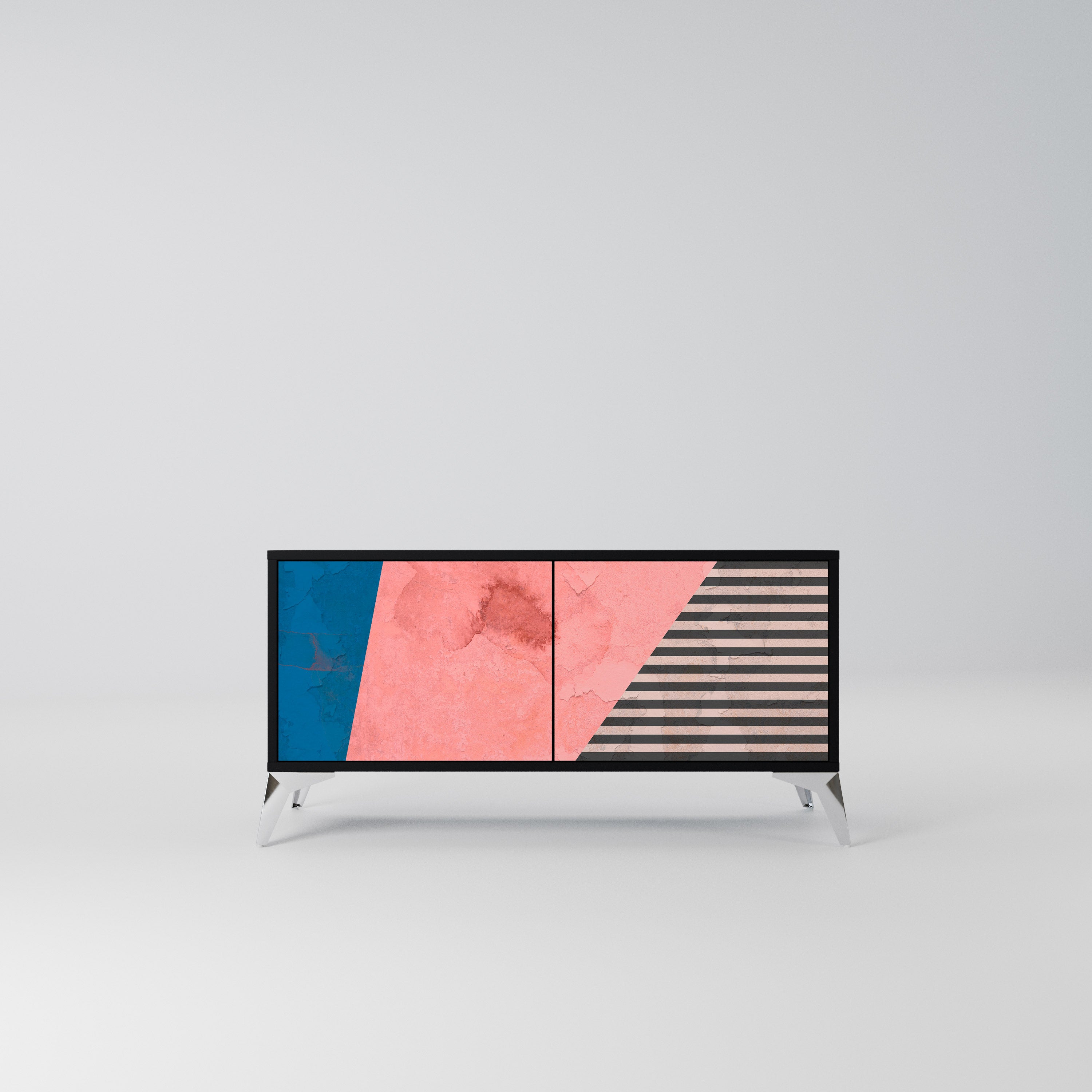 GLAMOROUS STRIPE Kompaktowa szafka RTV 2-drzwiowa