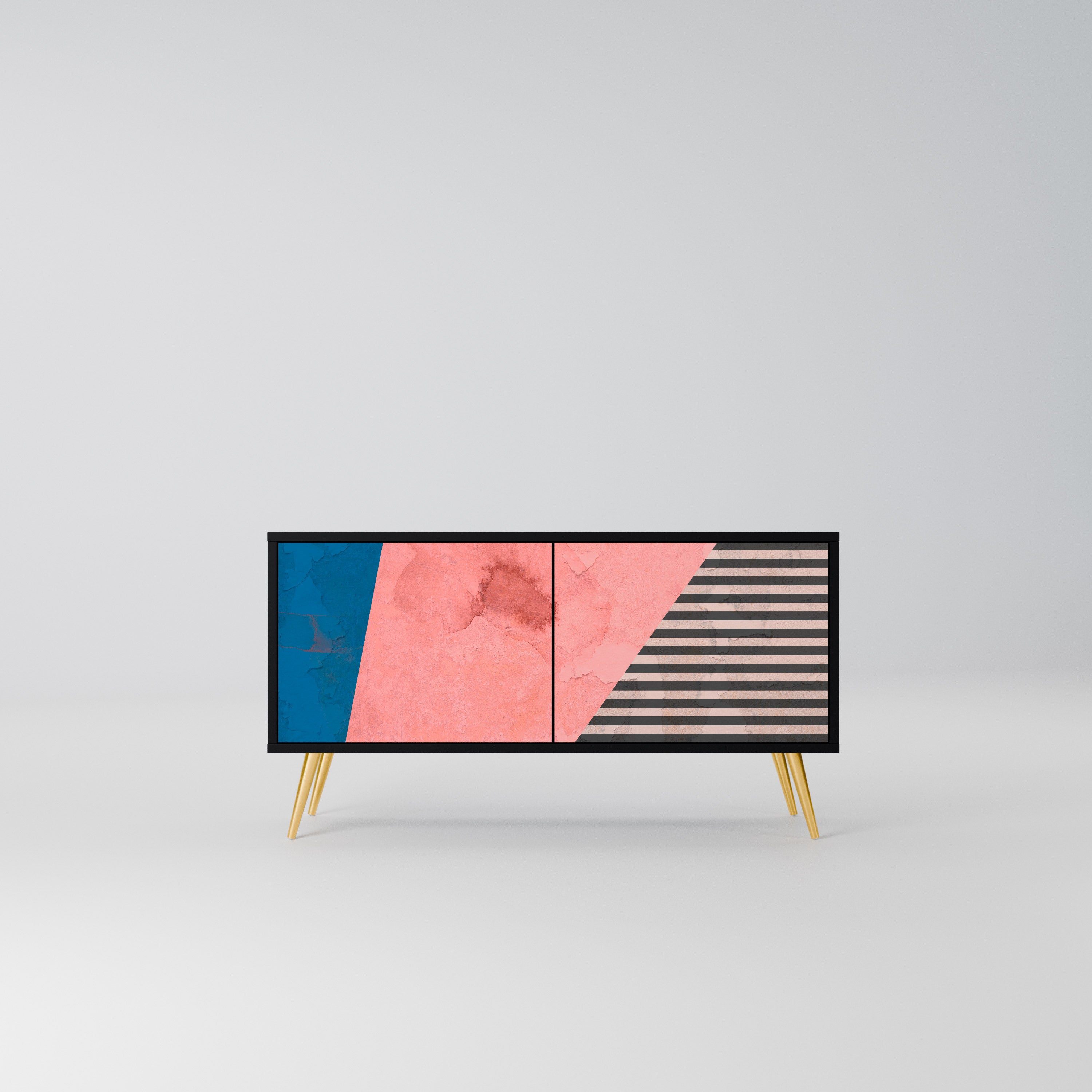 GLAMOROUS STRIPE Kompaktowa szafka RTV 2-drzwiowa