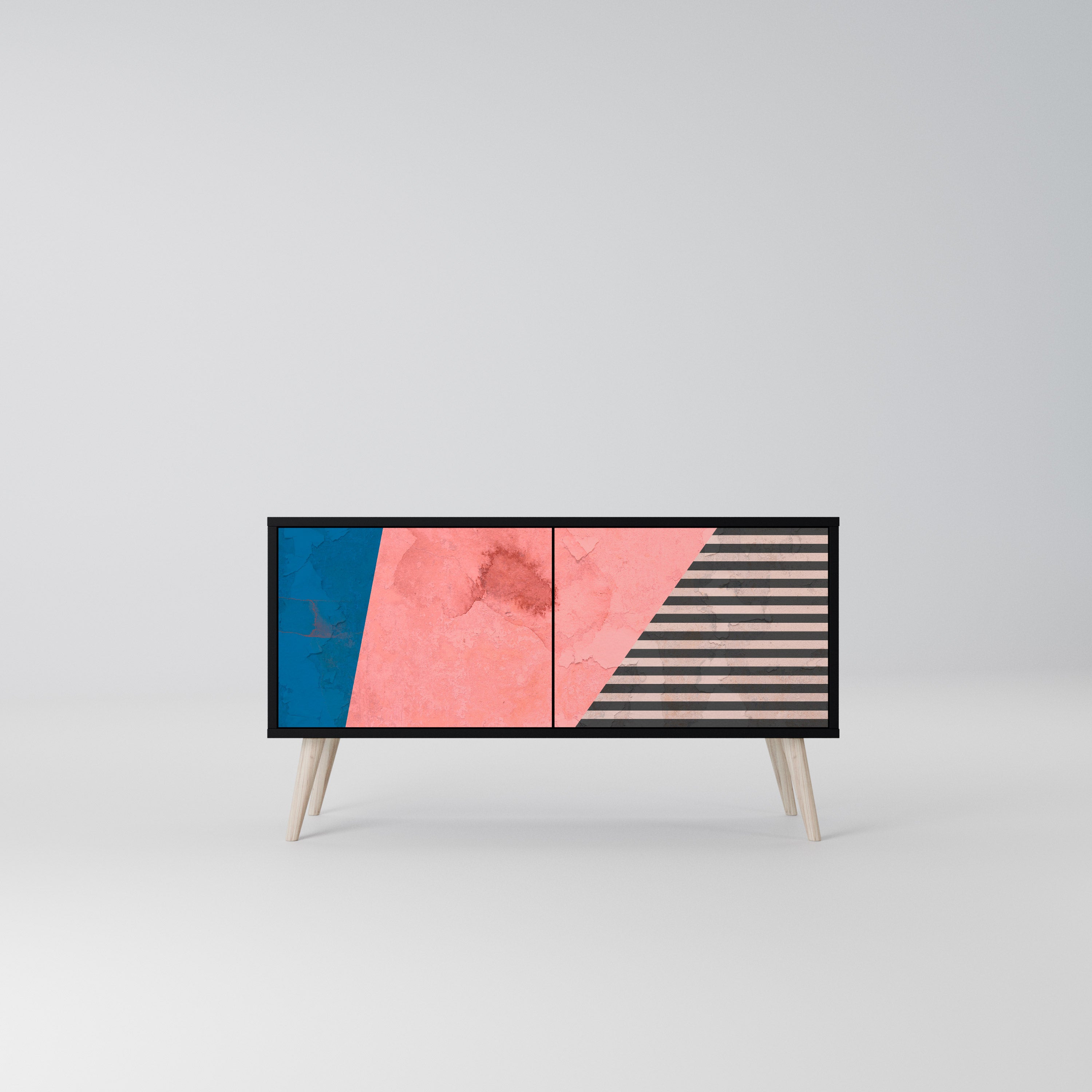 GLAMOROUS STRIPE Kompaktowa szafka RTV 2-drzwiowa