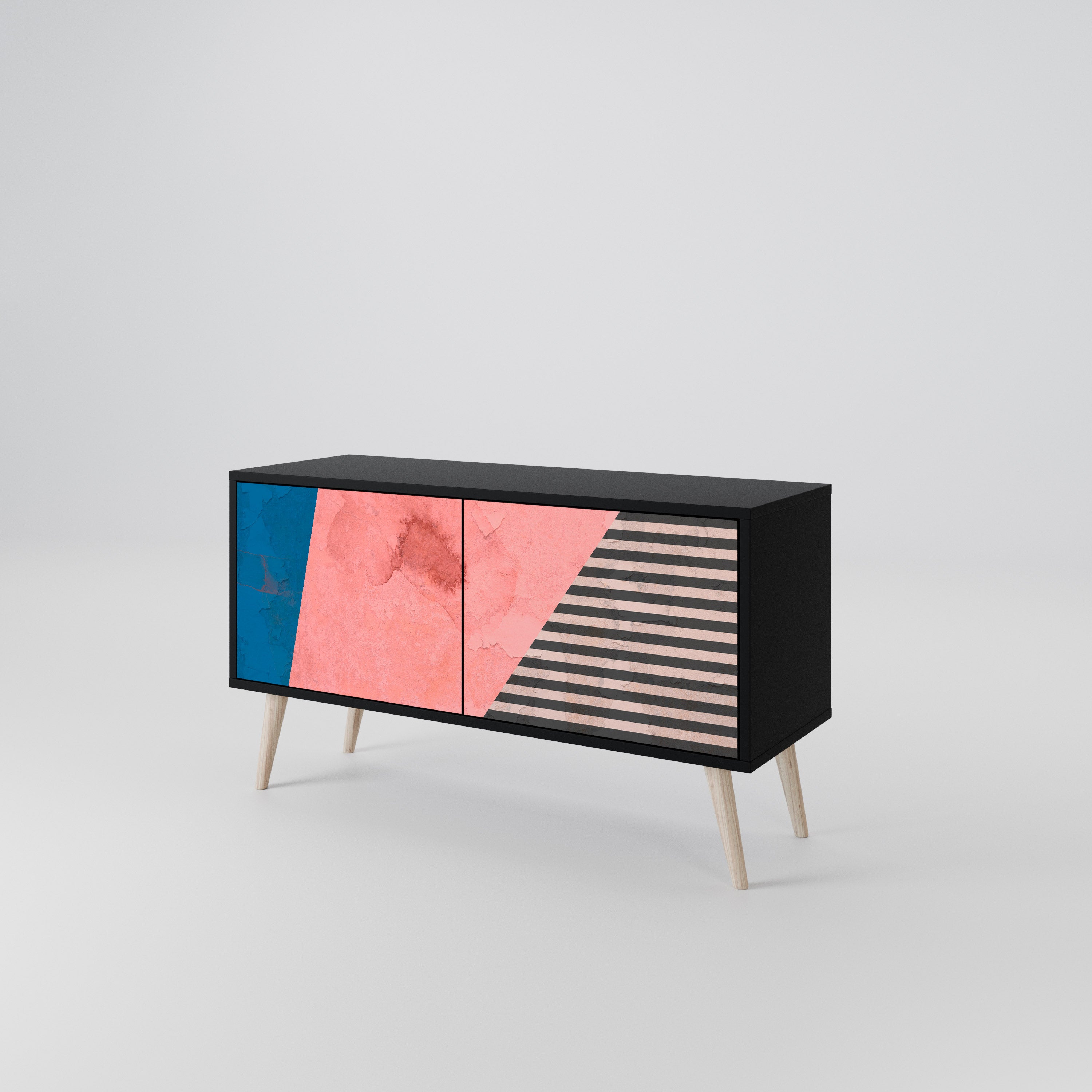 GLAMOROUS STRIPE Kompaktowa szafka RTV 2-drzwiowa
