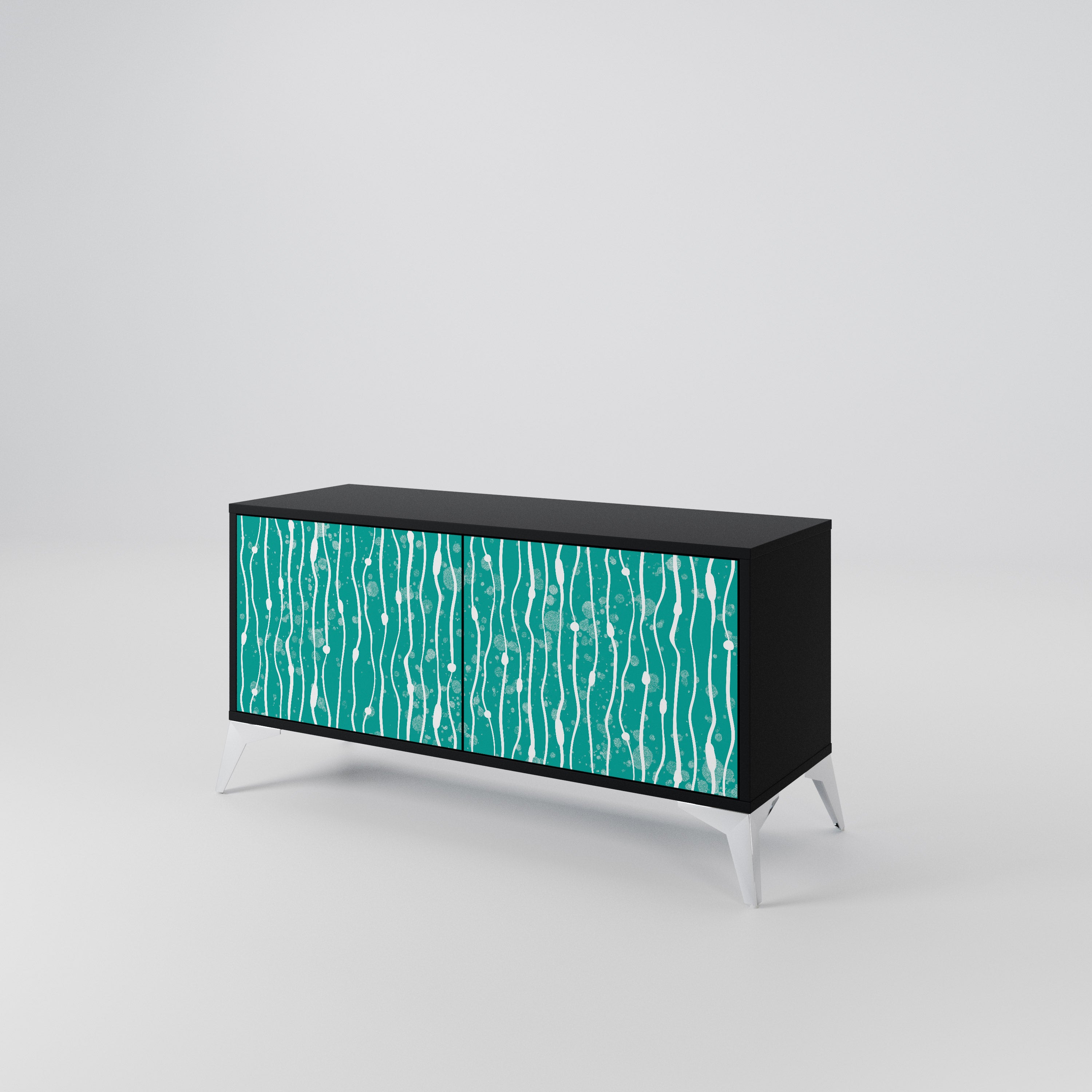 TURQUOISE RAIN Kompaktowa szafka RTV 2-drzwiowa