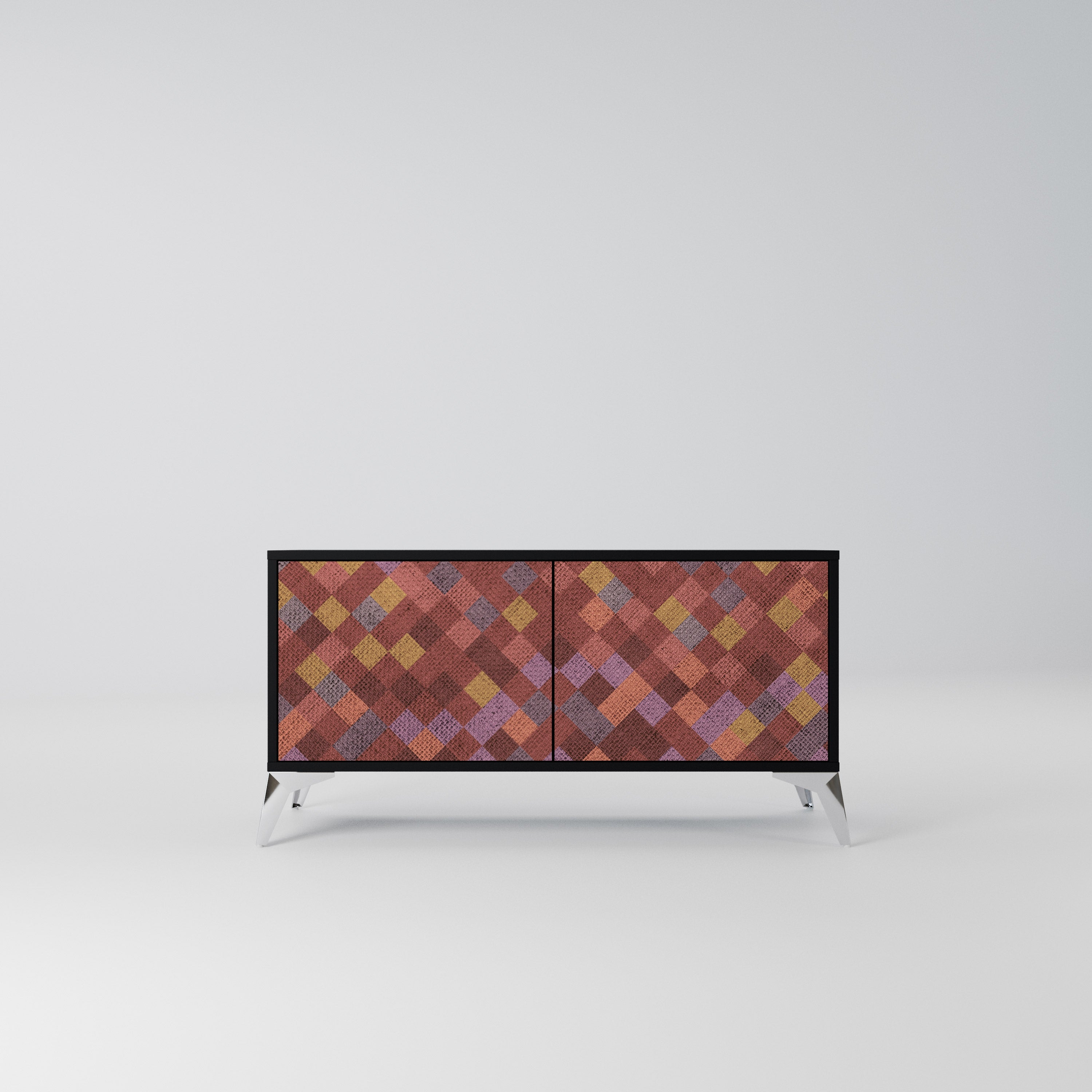 PAINTED SQUARES Kompaktowa szafka RTV 2-drzwiowa