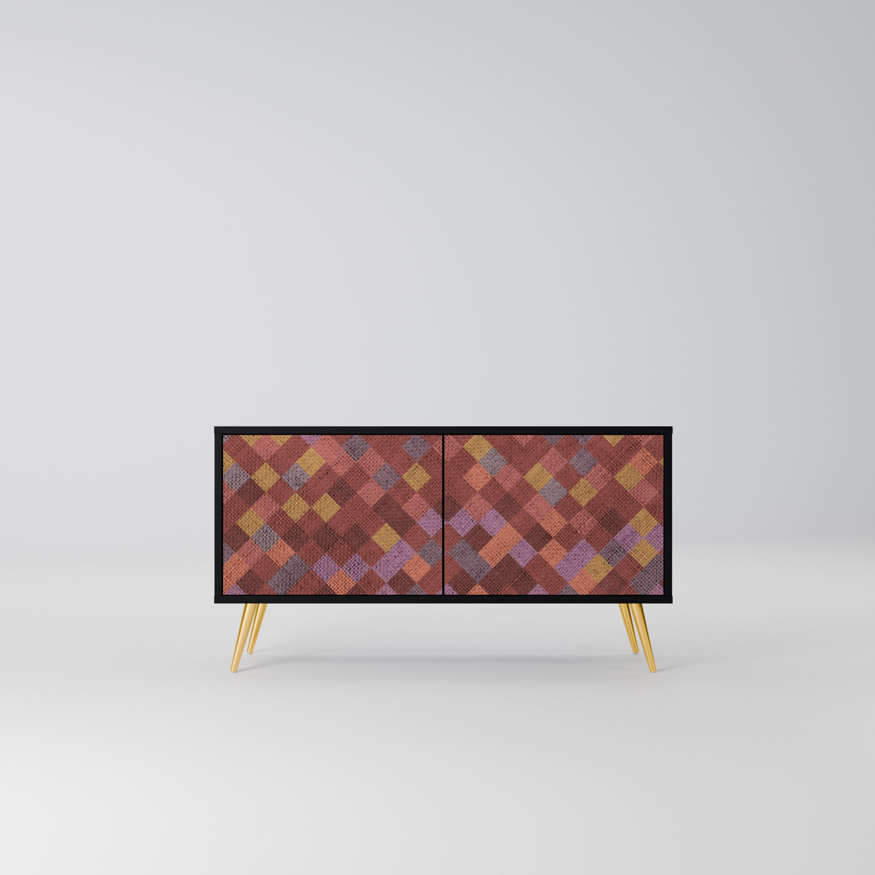 PAINTED SQUARES Kompaktowa szafka RTV 2-drzwiowa