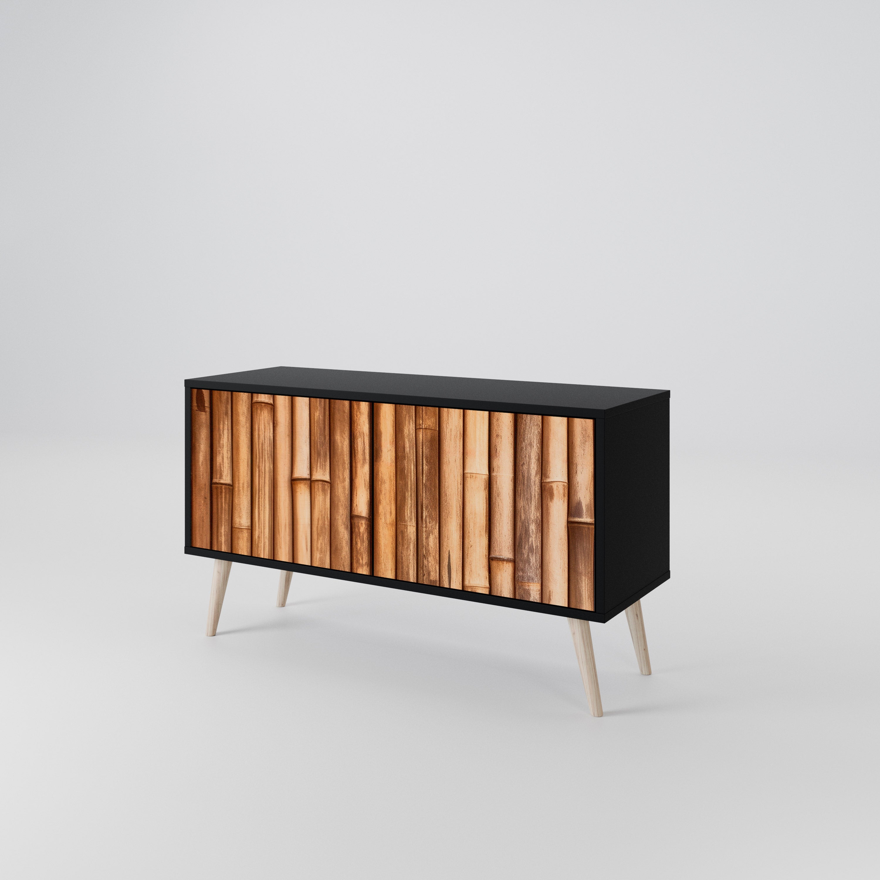 NATURAL WOOD Kompaktowa szafka RTV 2-drzwiowa