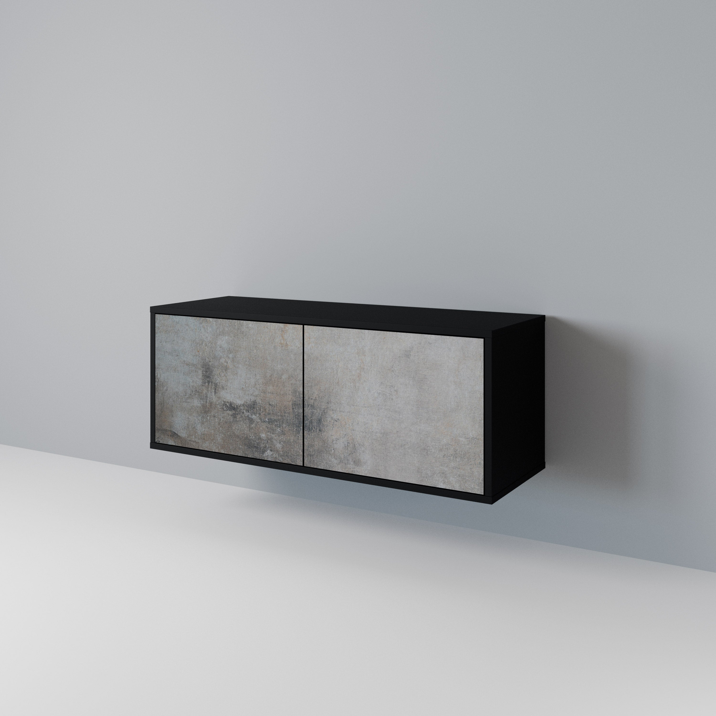 CONCRETE WALL Kompaktowa szafka RTV 2-drzwiowa