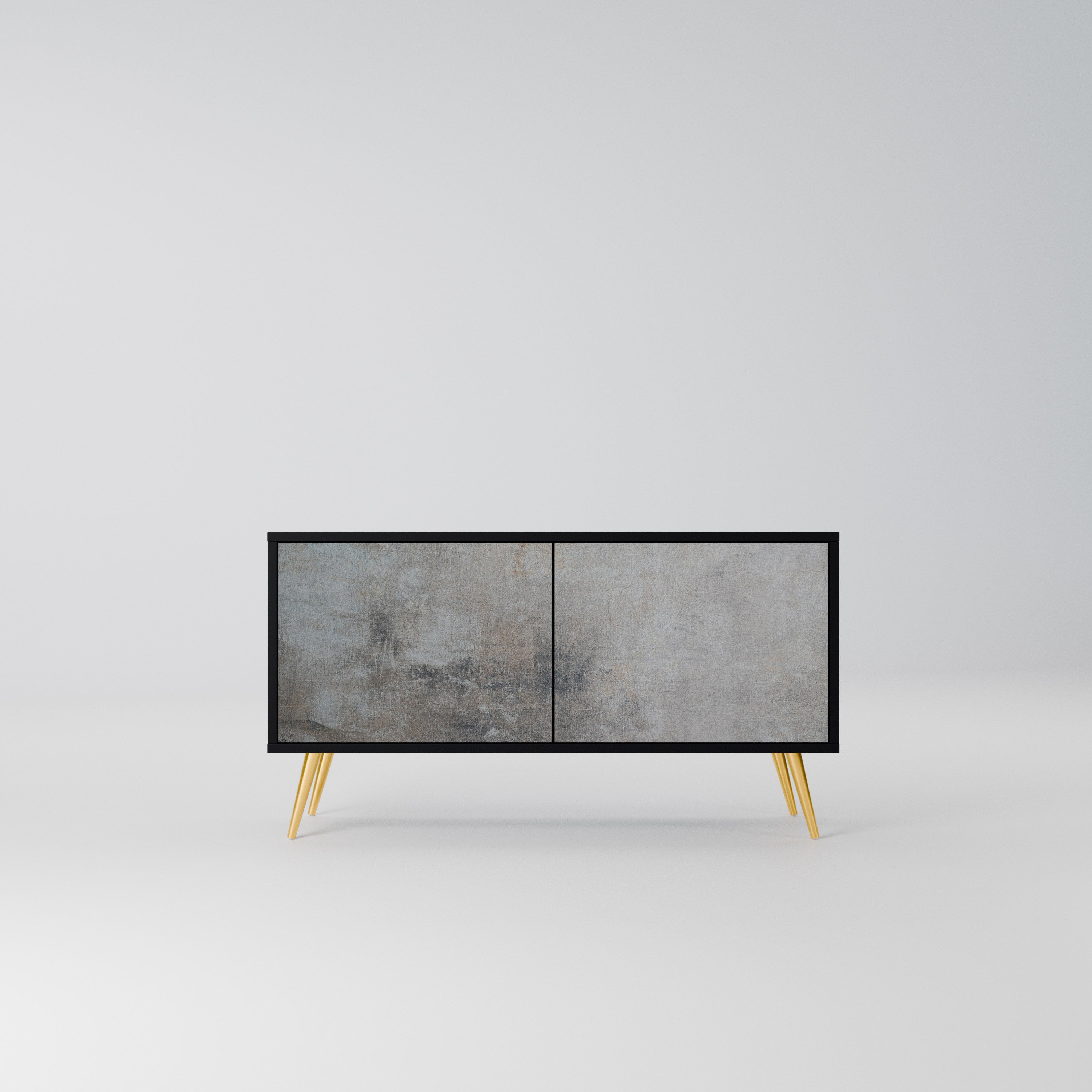 CONCRETE WALL Kompaktowa szafka RTV 2-drzwiowa