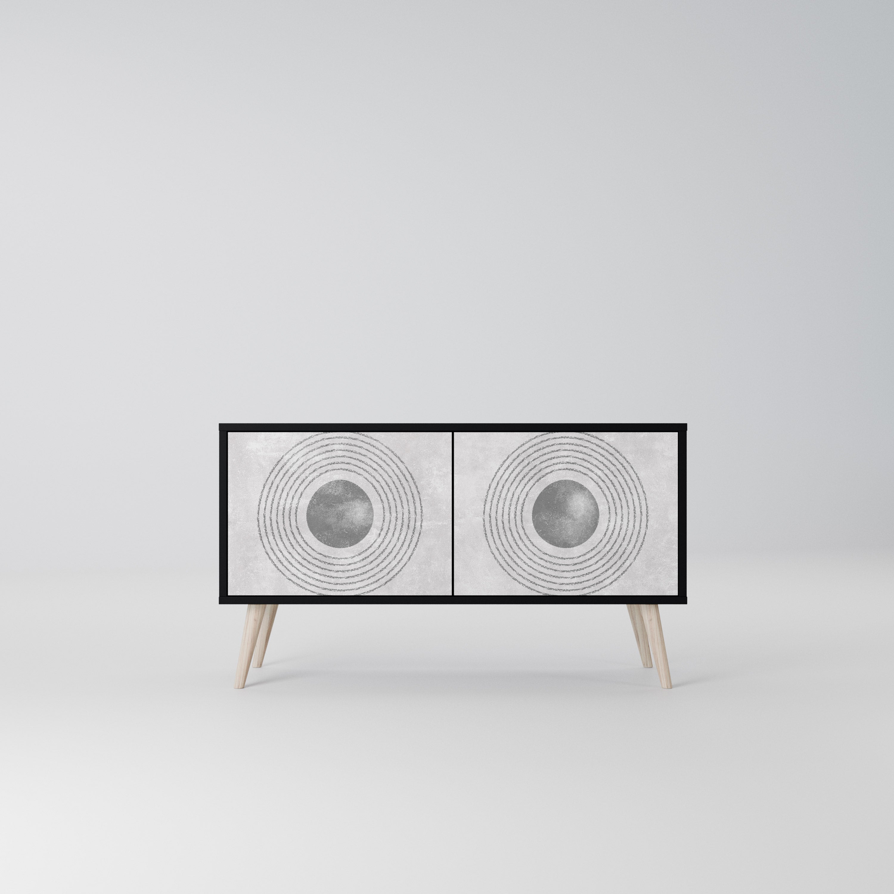 SOLID CIRCLES Kompaktowa szafka RTV 2-drzwiowa