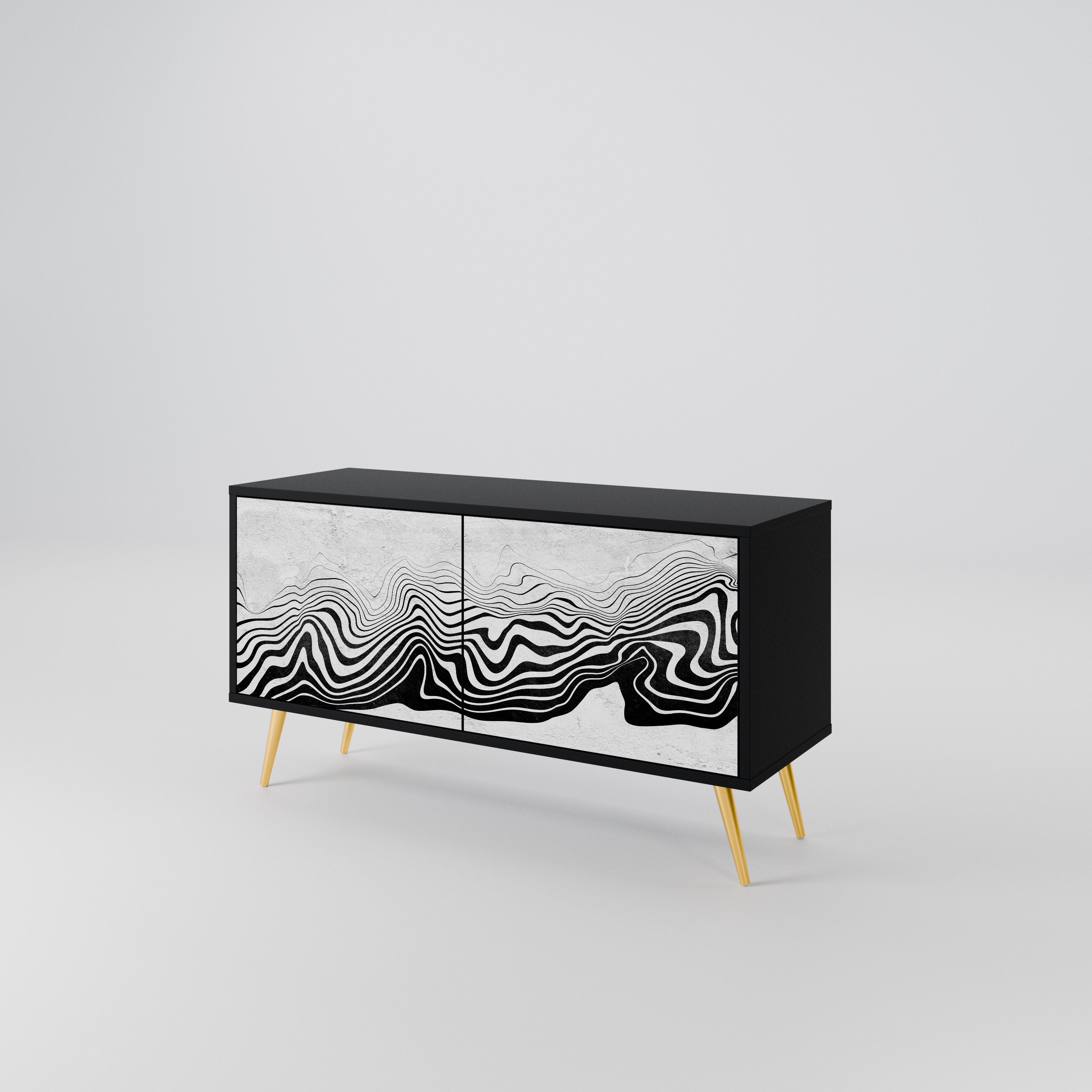 MONOCHROME MIRAGE Kompaktowa szafka RTV 2-drzwiowa