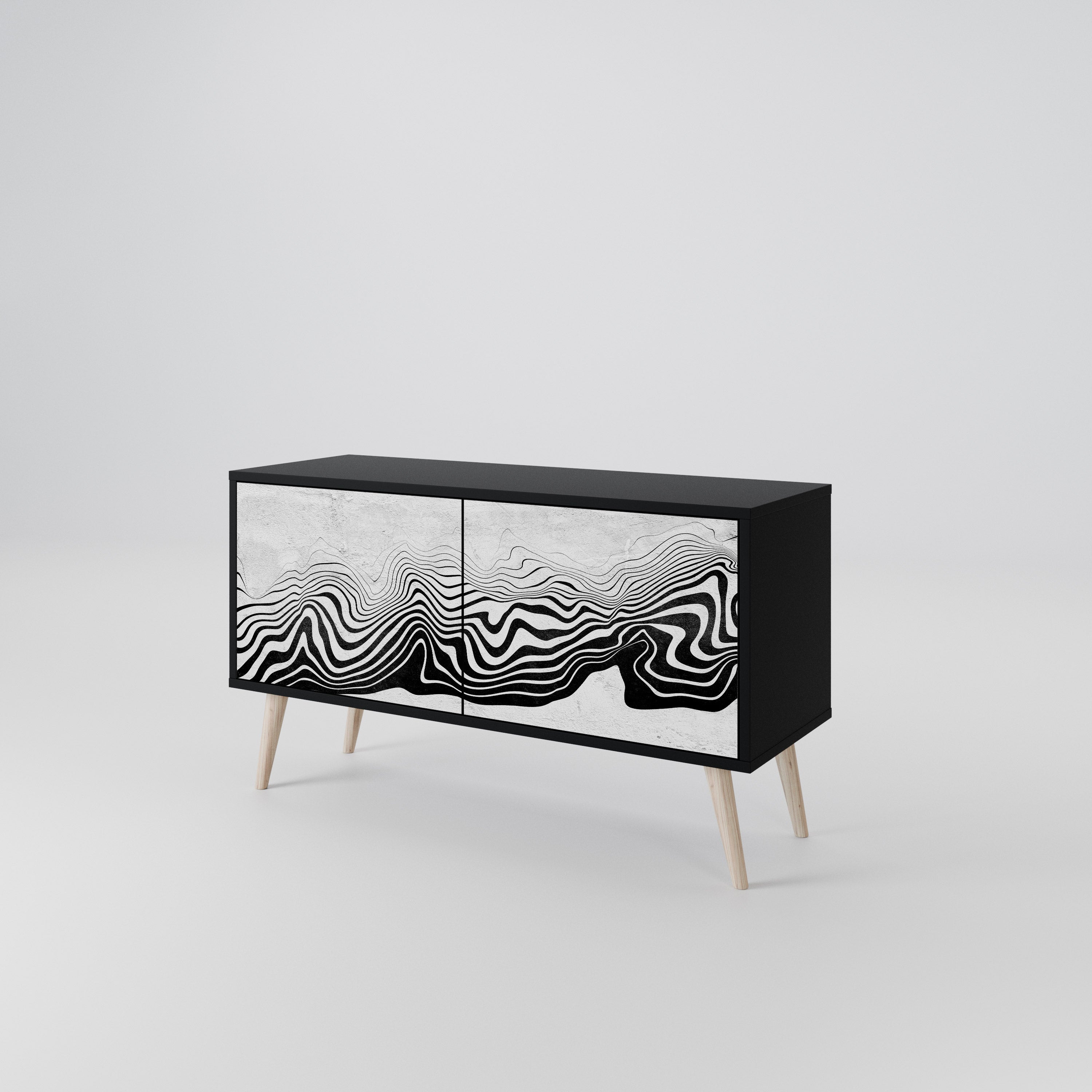 MONOCHROME MIRAGE Kompaktowa szafka RTV 2-drzwiowa