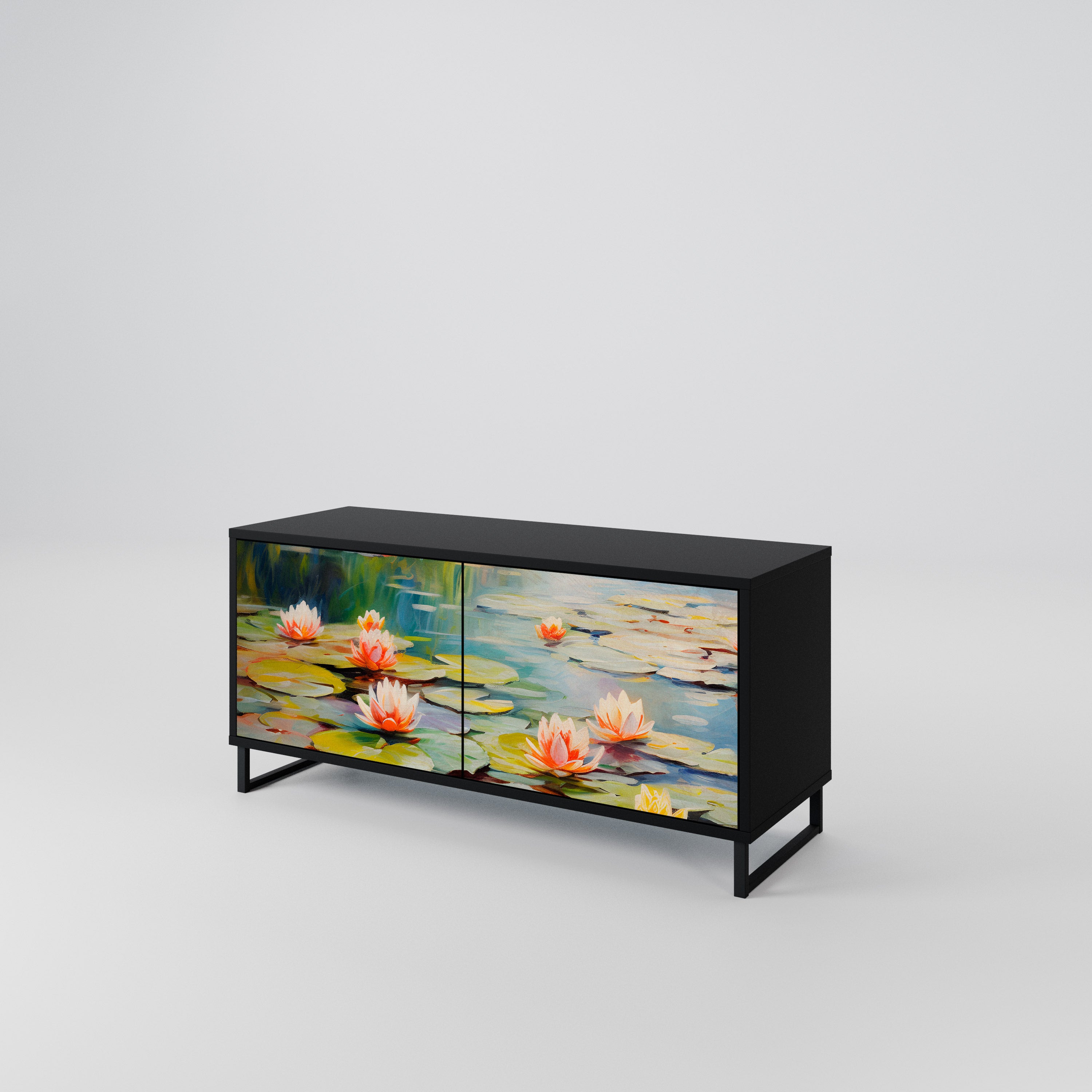 BLOOMING WATERS Kompaktowa szafka RTV 2-drzwiowa