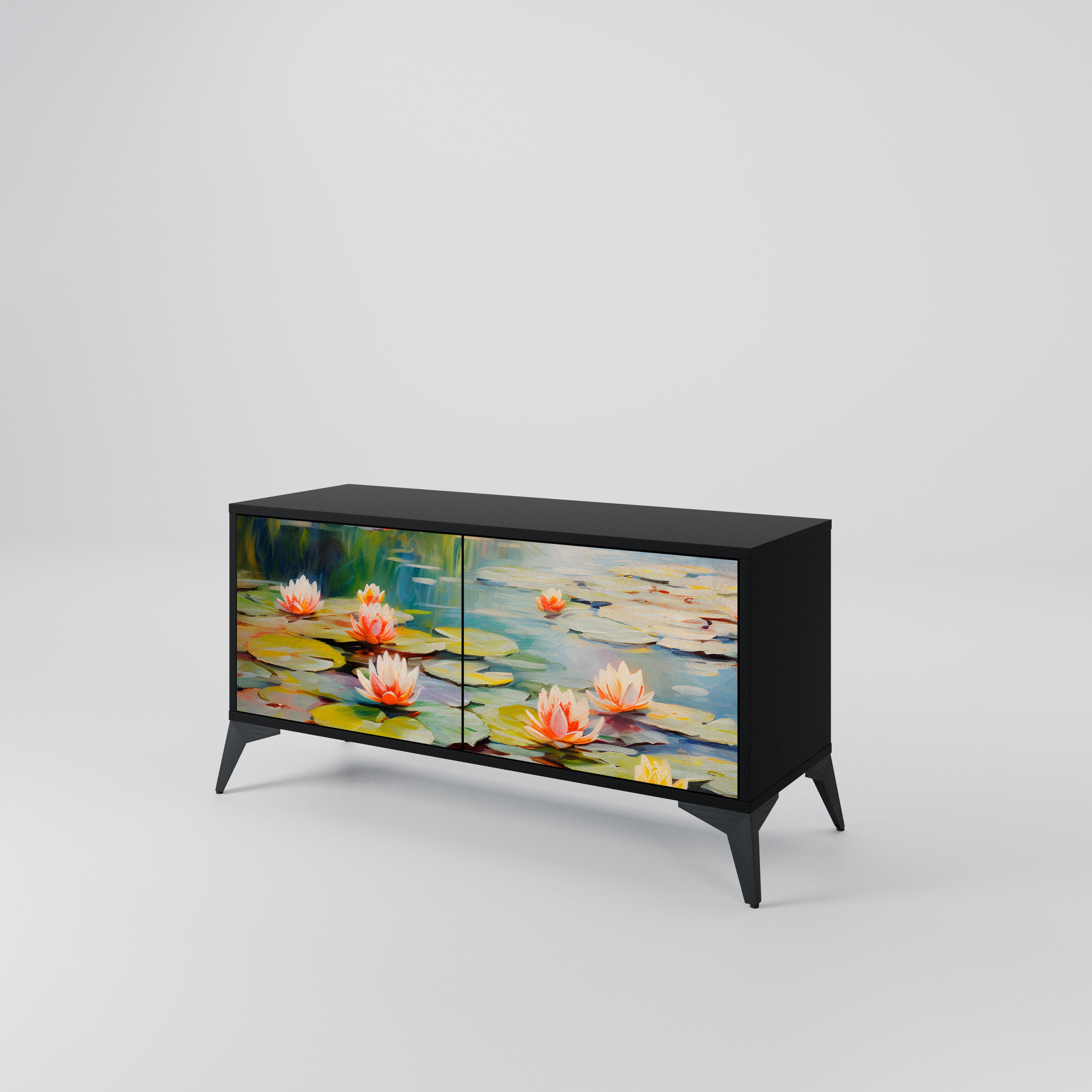 BLOOMING WATERS Kompaktowa szafka RTV 2-drzwiowa