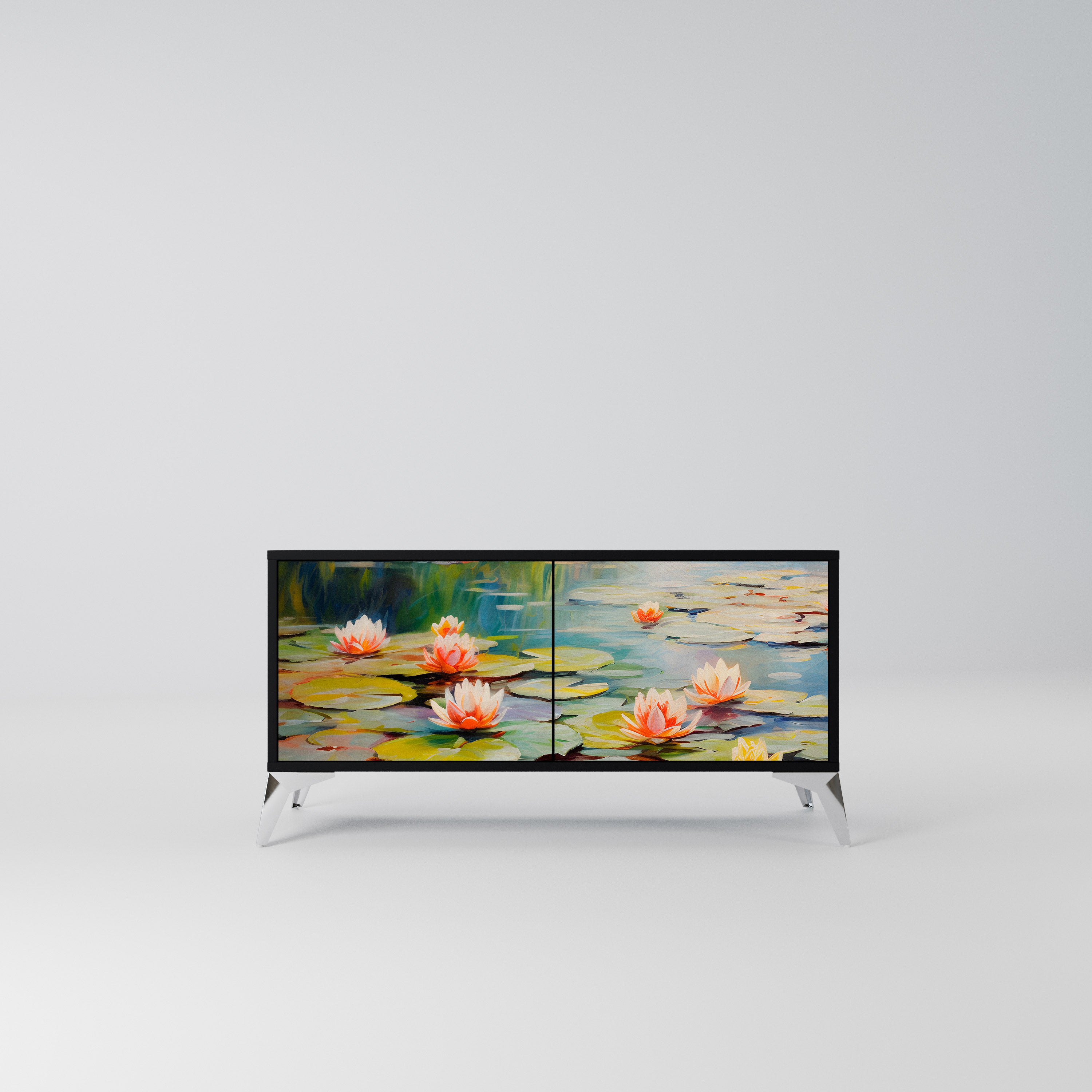 BLOOMING WATERS Kompaktowa szafka RTV 2-drzwiowa