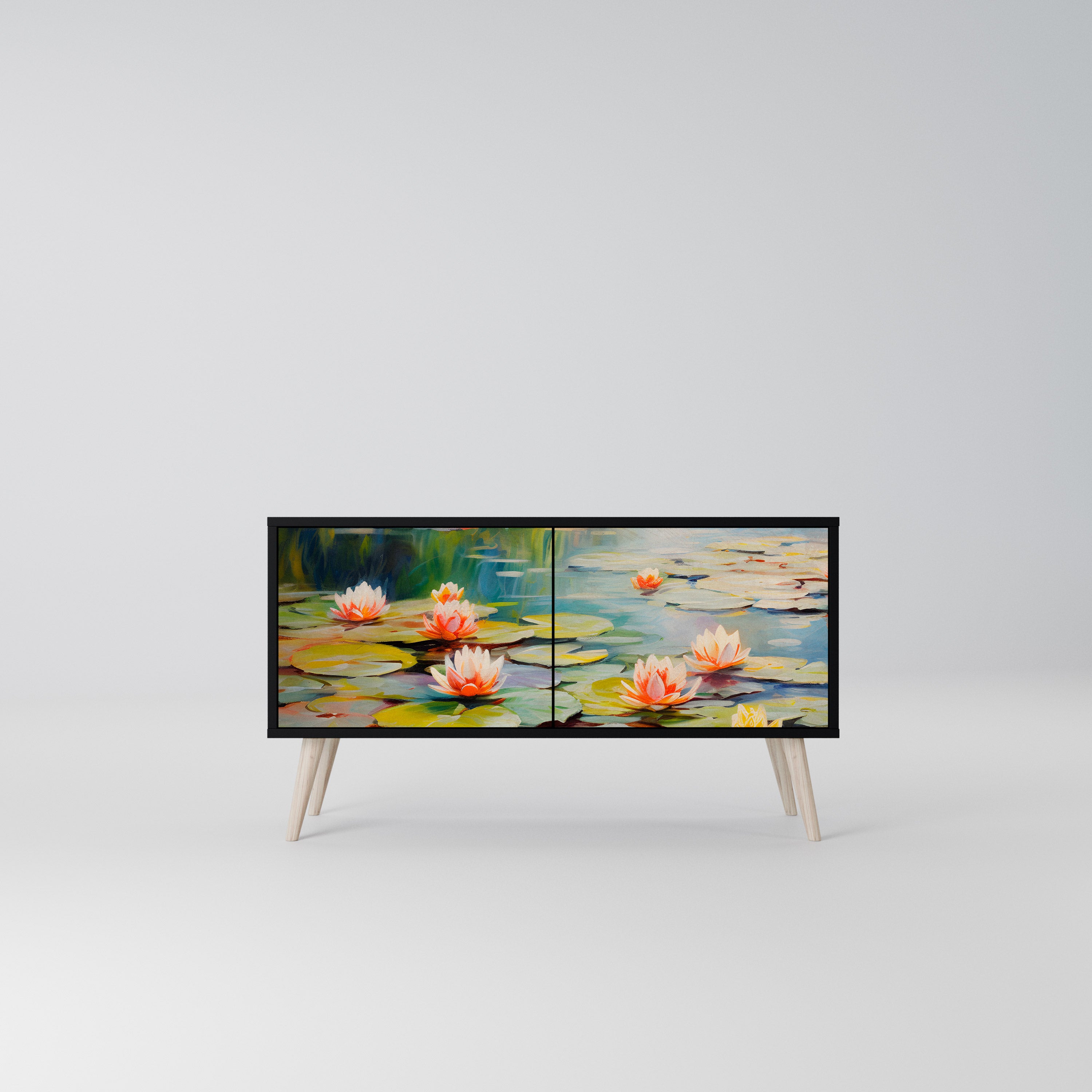 BLOOMING WATERS Kompaktowa szafka RTV 2-drzwiowa