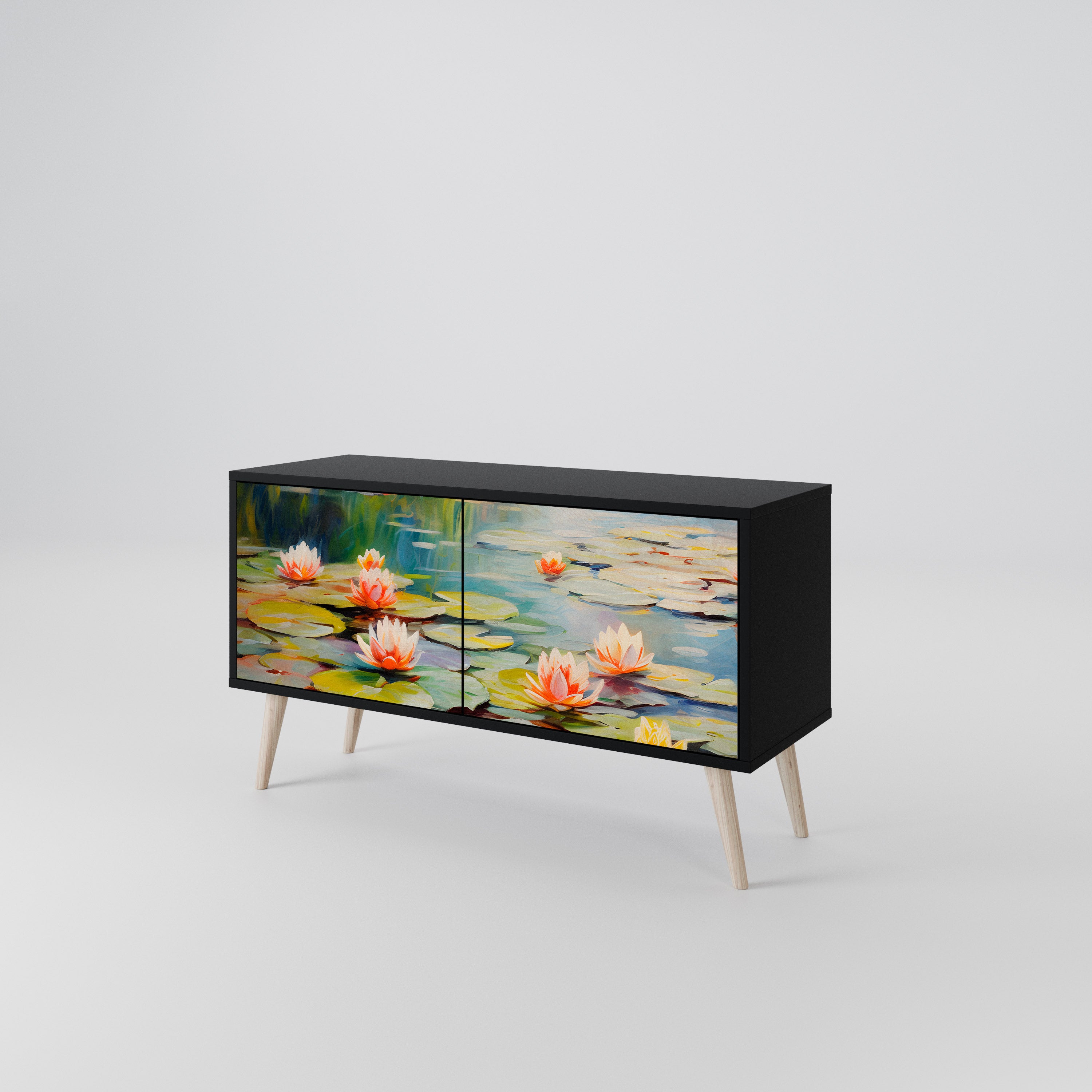 BLOOMING WATERS Kompaktowa szafka RTV 2-drzwiowa