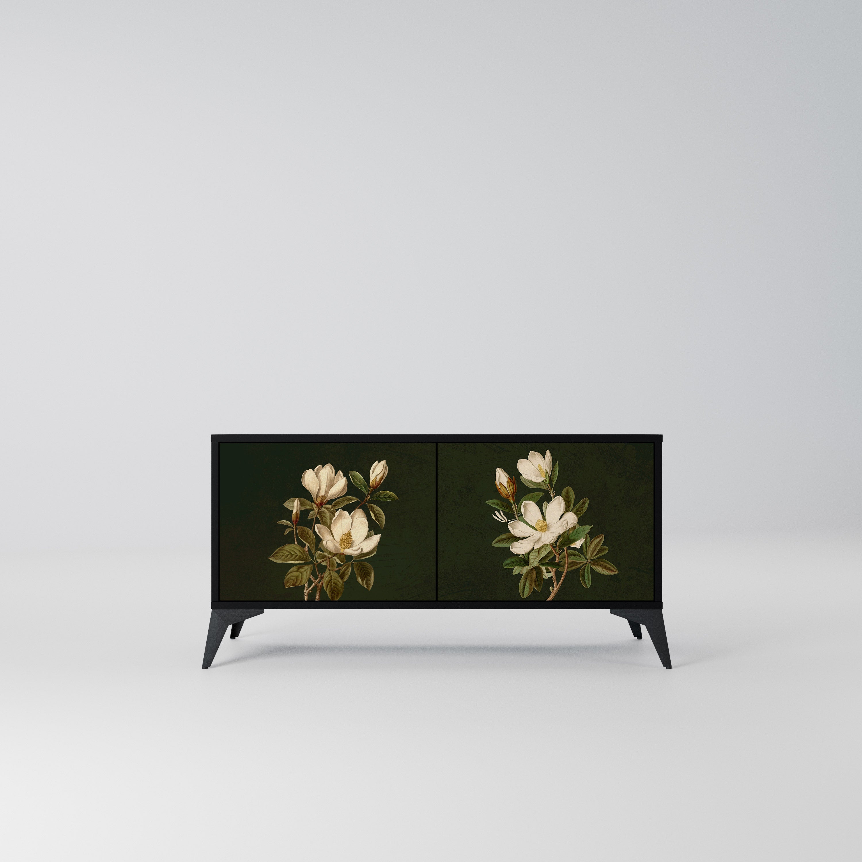 FLORAL NOIR Kompaktowa szafka RTV 2-drzwiowa