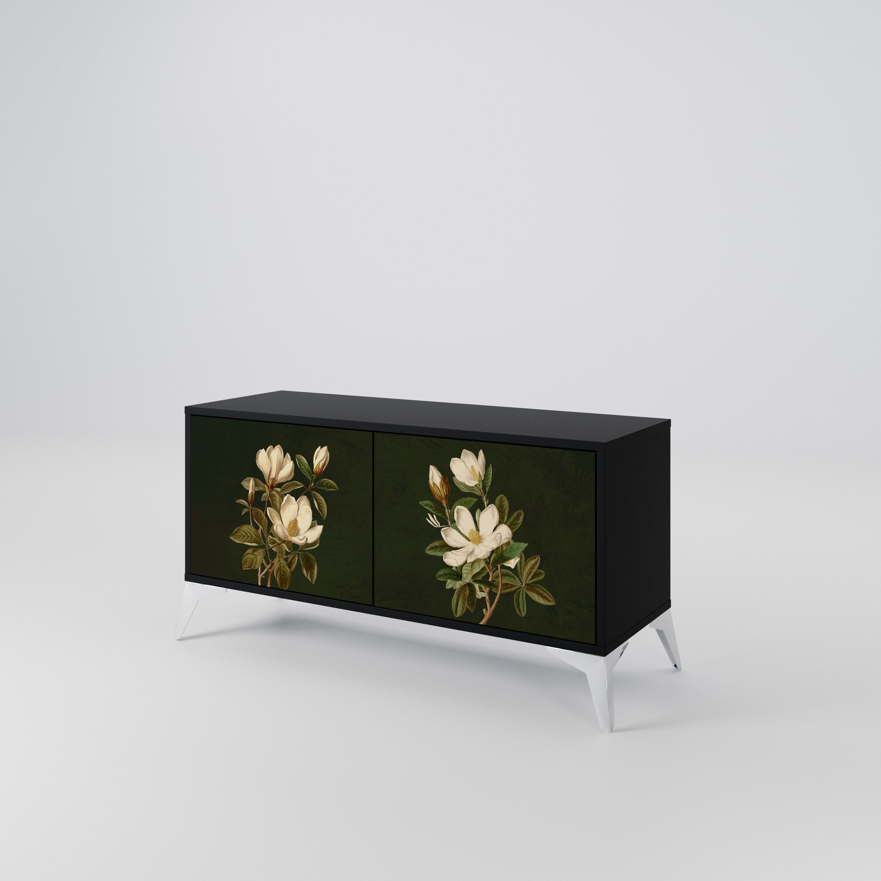 FLORAL NOIR Kompaktowa szafka RTV 2-drzwiowa