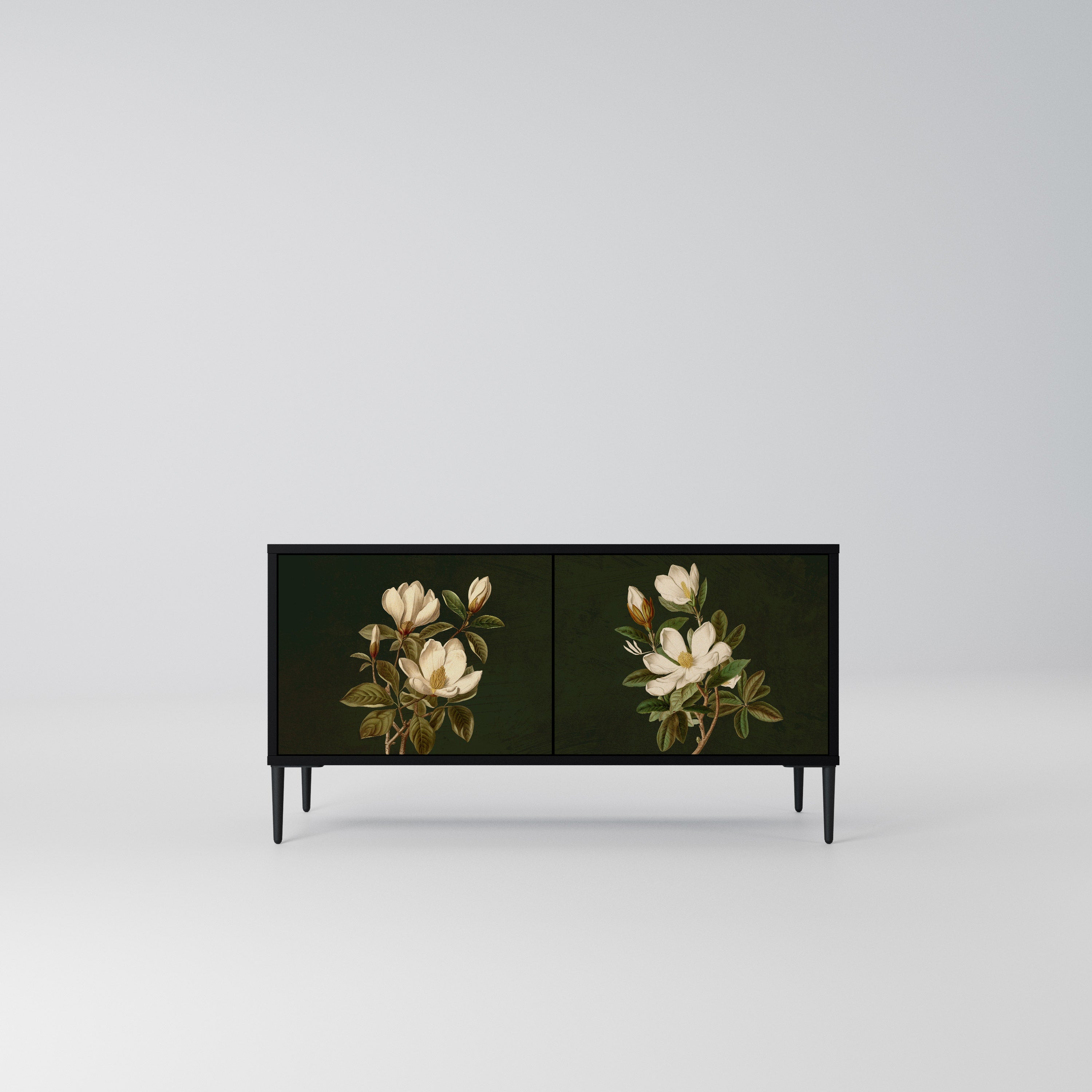 FLORAL NOIR Kompaktowa szafka RTV 2-drzwiowa